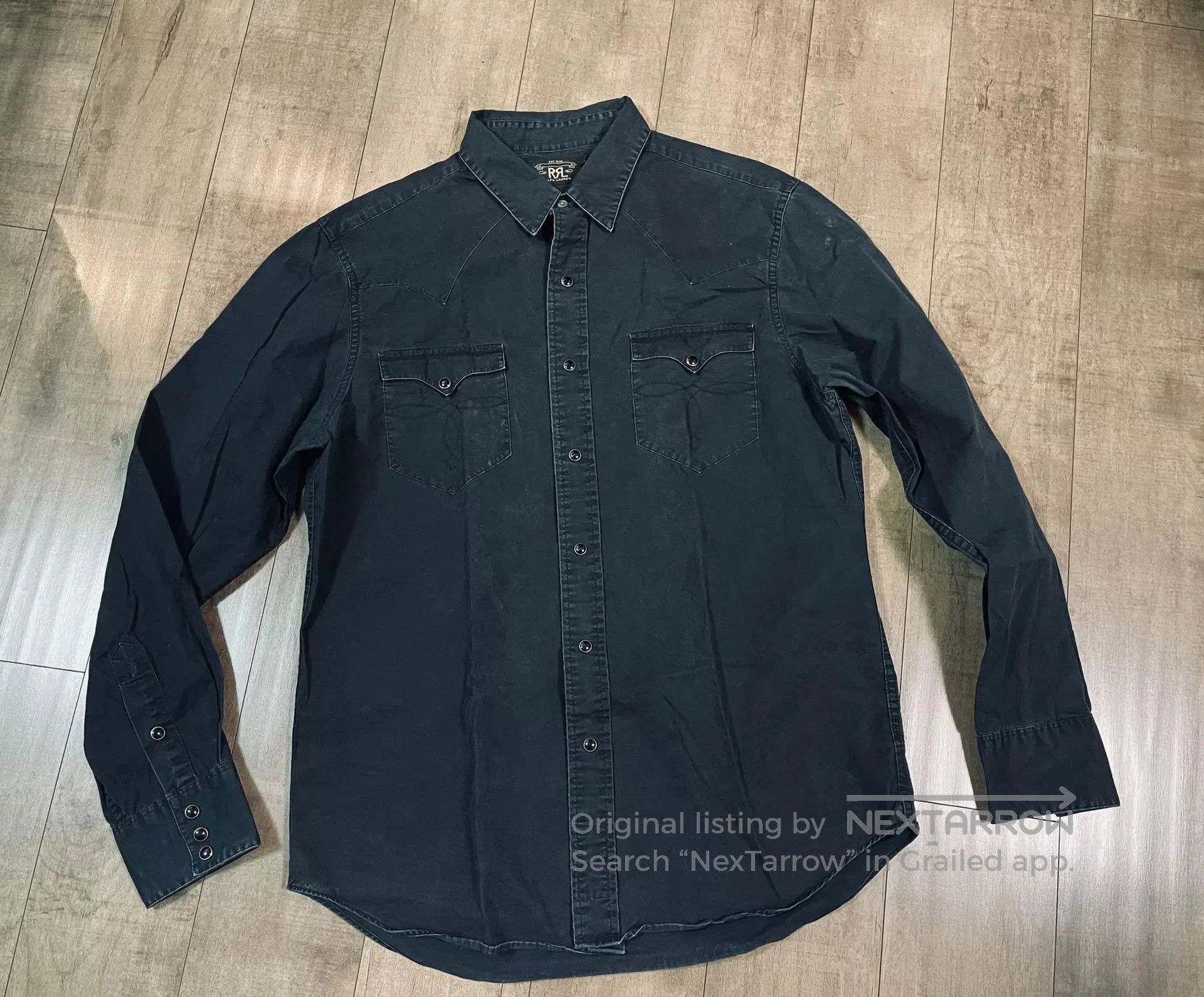 RRL Ralph Lauren RRL Charcoal Gemstone Button Shirt. Size US M / EU 48-50 / 2 - 2 Thumbnail