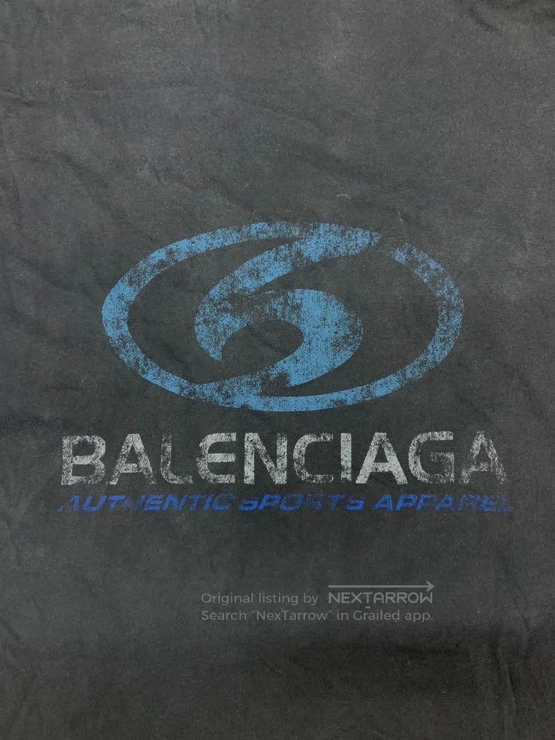 Balenciaga Balenciaga Distressed Blue Logo Alphabet Pattern Print Rou Size US XS / EU 42 / 0 - 3 Thumbnail