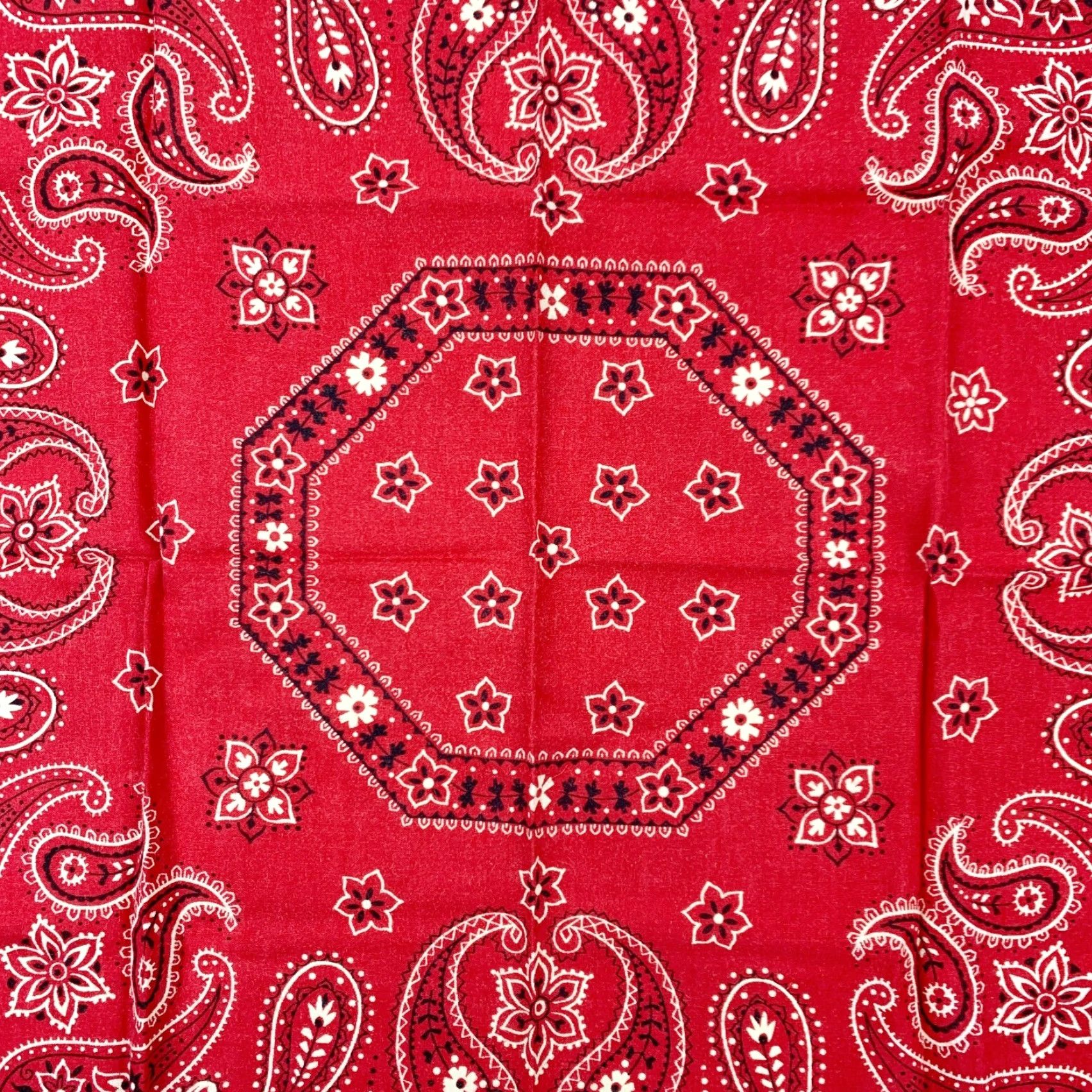 Vintage VINTAGE Bandana Western Floral Red 20" x 22" Unbranded Cotton Unisex Men Women Girls Boys Size ONE SIZE - 4 Thumbnail