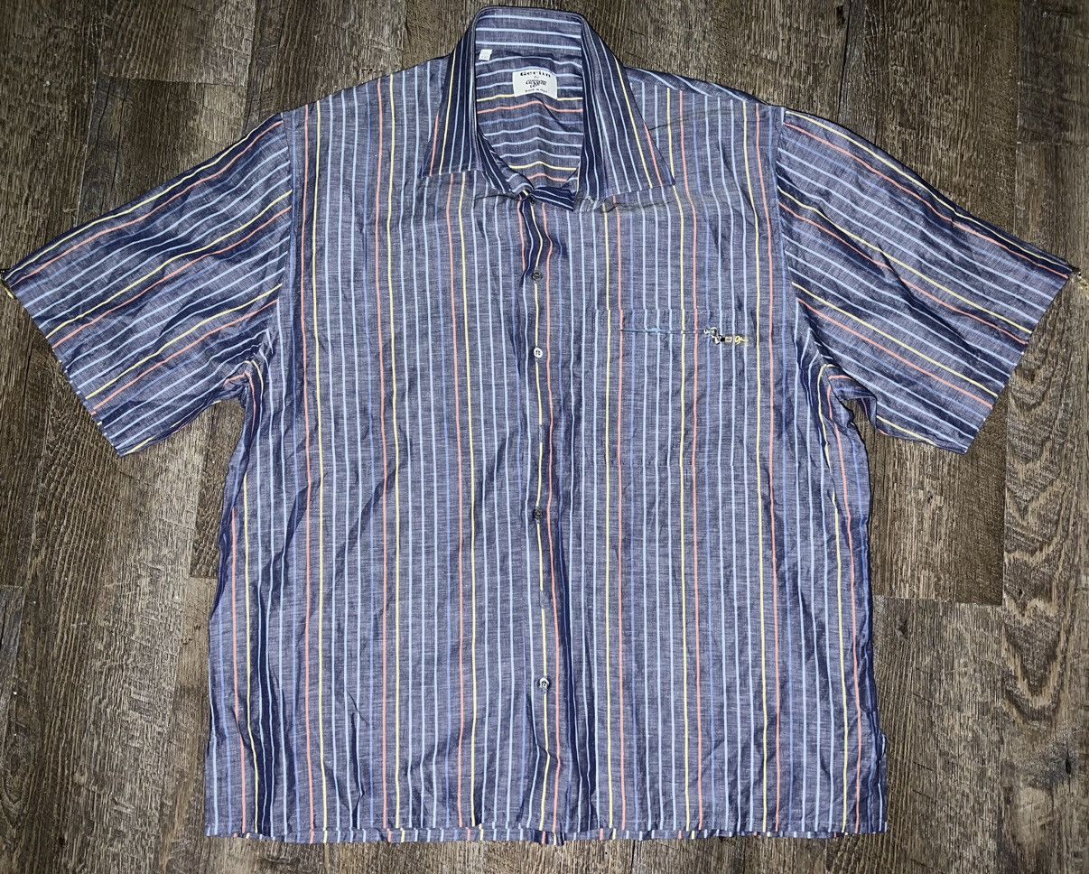 image of Designer Gerlin For Cuzzens Beach Button Up Shirt Size 2Xl in Blue, Men's