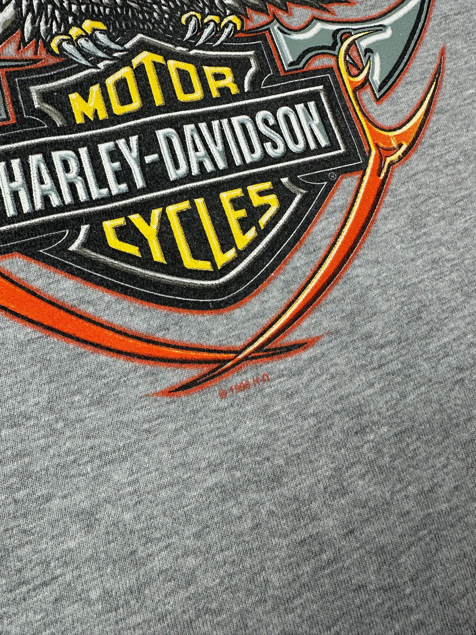 Harley Davidson VTG Y2K Harley Davidson Eagle Flames T-Shirt 90s Size US XL / EU 56 / 4 - 4 Thumbnail