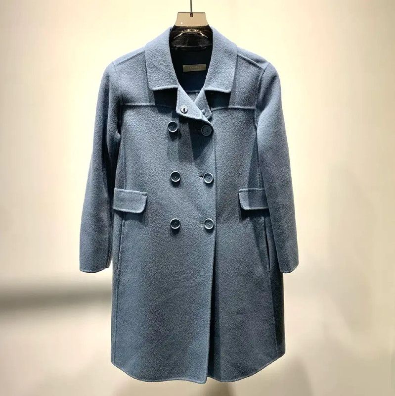 Max Mara MaxMara Blue Wool Women’s Coat 0089 Size ONE SIZE - 1 Thumbnail
