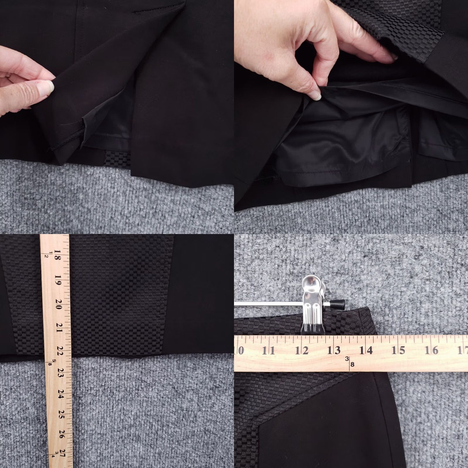 Vintage Mary Kay Skirt Womens 2R Black Straight & Pencil Knee Length Flat Front Size 26" / US 2 / IT 38 - 8 Thumbnail