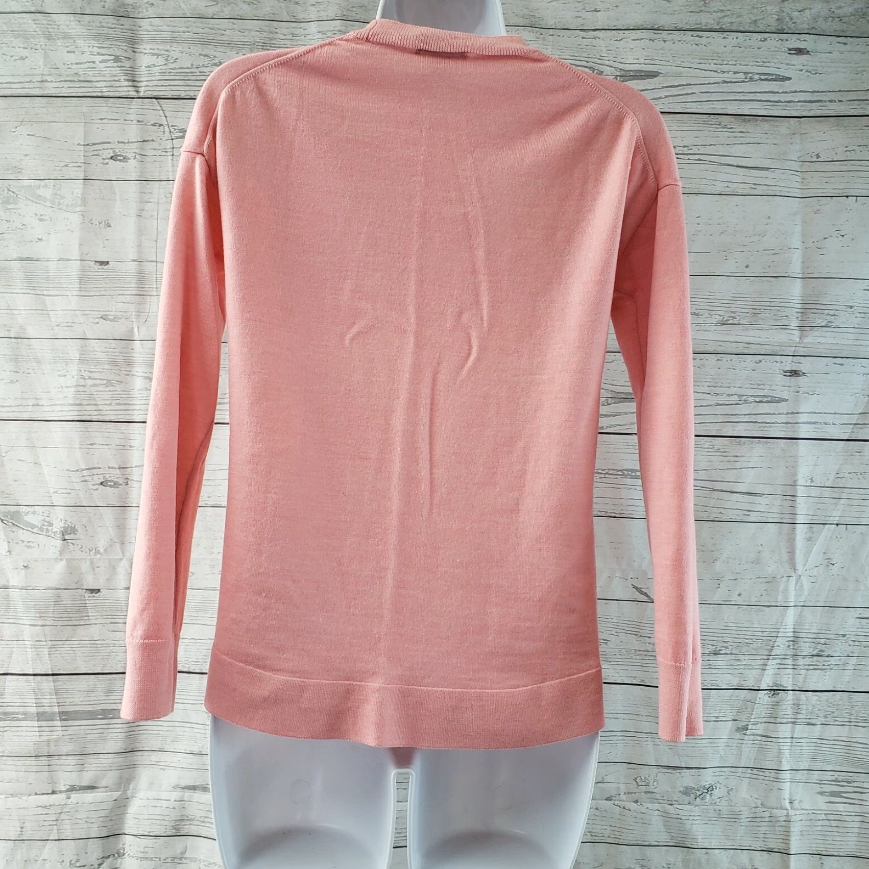 J.Crew J.CREW Womens Light Weight Sweater Size S Solid Pink Merino Wool Blend Pullover Crew Neck Knit Long Sleeve Vintage? No Size S / US 4 / IT 40 - 3 Thumbnail