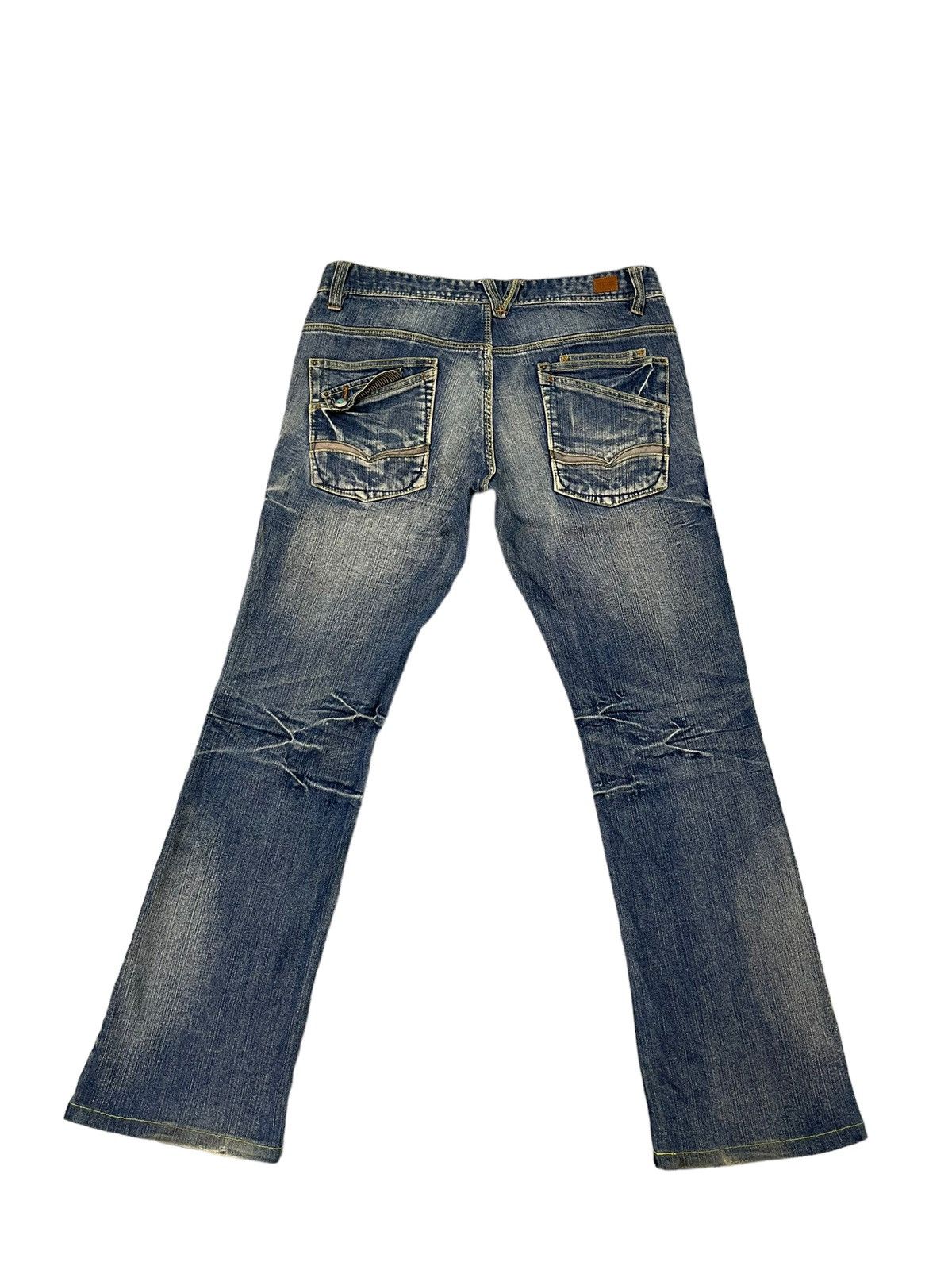 Japanese Brand Flare Jeans Nicole Club Distress Low Rise Boot Cut 7🟦1 Size US 35 - 11 Thumbnail
