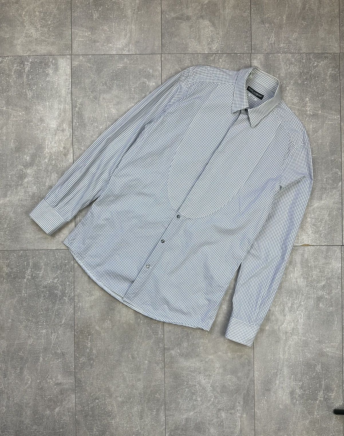 Dolce & Gabbana Dolce & Gabbana Gold White/Blue Shirts Button Up Size US L / EU 52-54 / 3 - 1 Thumbnail