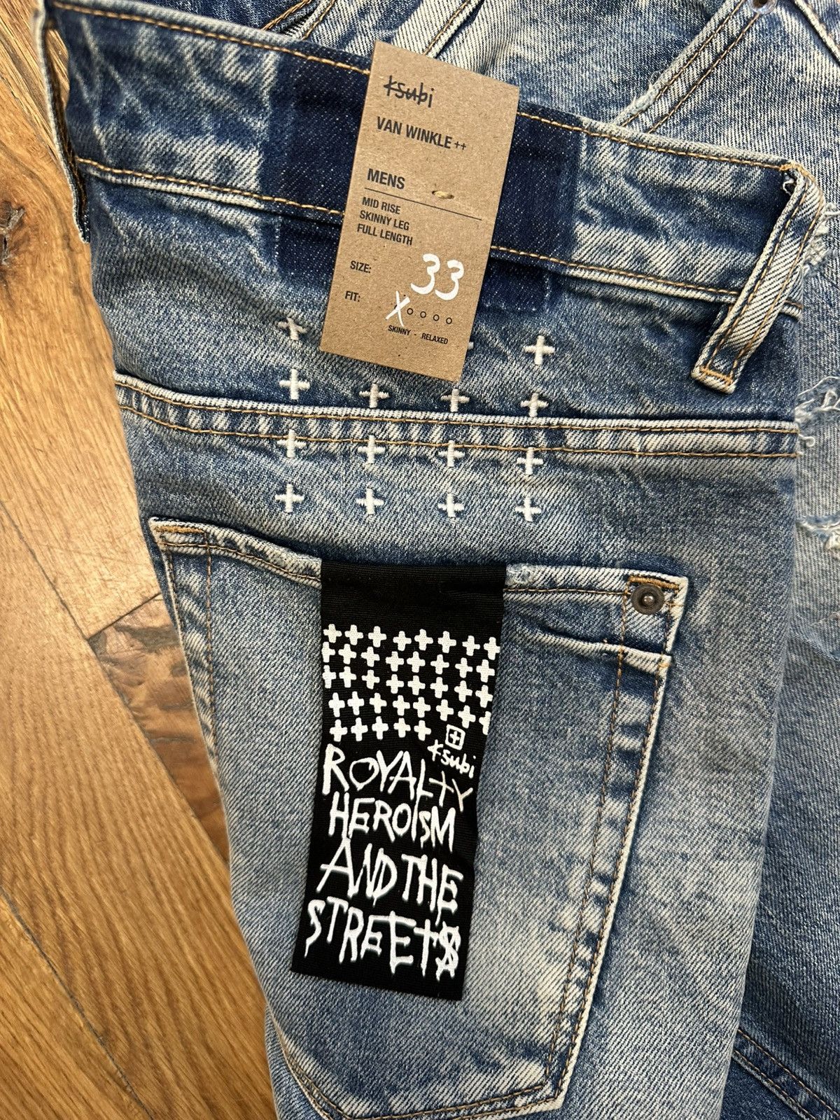 Ksubi Ksubi Patched Distressed Blue Denim Jeans Size 33 Size US 33 - 4 Thumbnail