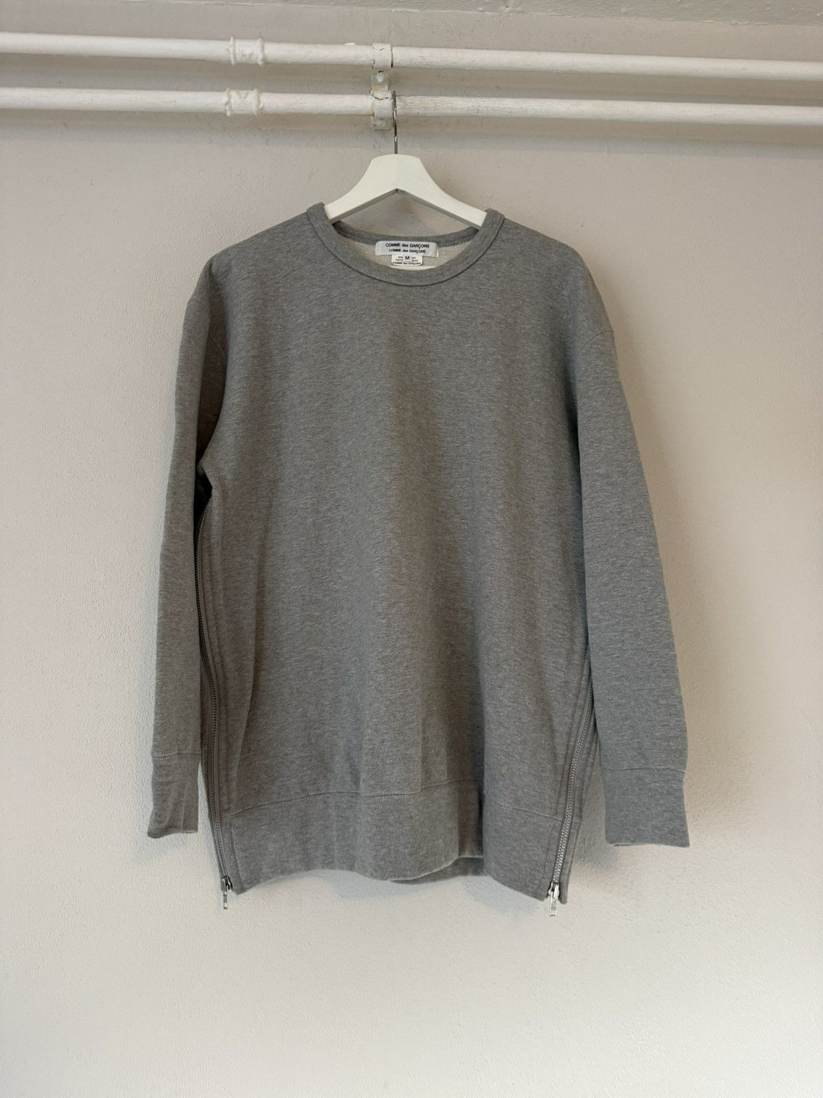 Comme des Garcons Grey Sweatshirt with Side Zipper Detail Size US M / EU 48-50 / 2 - 1 Thumbnail