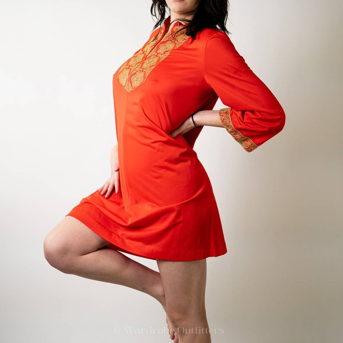 Vintage Vintage 1960's Embroidered Gossard Artemis Coral Dress - M Size M / US 6-8 / IT 42-44 - 3 Thumbnail