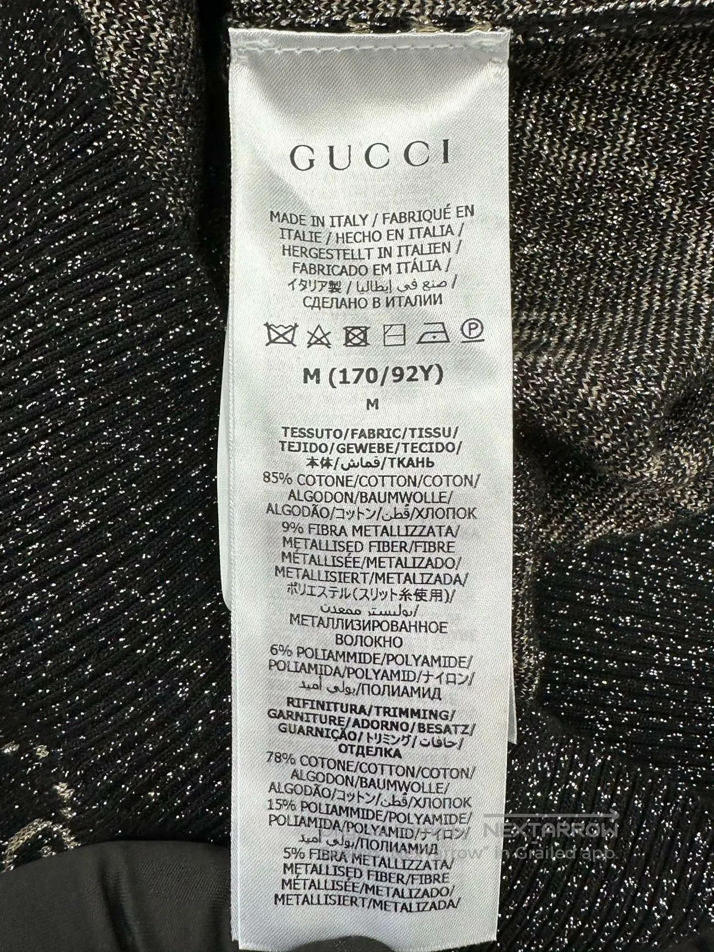 Gucci Guicci Black and Gold Thread Full Print Letter Logo Knit S Size US M / EU 48-50 / 2 - 4 Thumbnail
