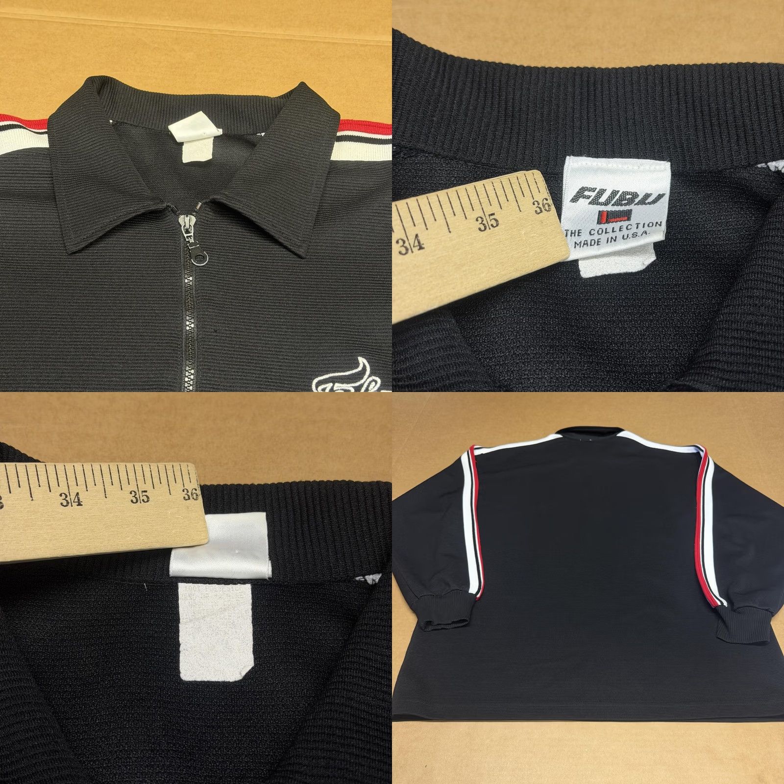 Fubu FUBU Sweatshirt XL Black 1/4 Zip Pullover Striped Sleeve Embroidered Mens XL Sweatshirt Size US XL / EU 56 / 4 - 8 Thumbnail
