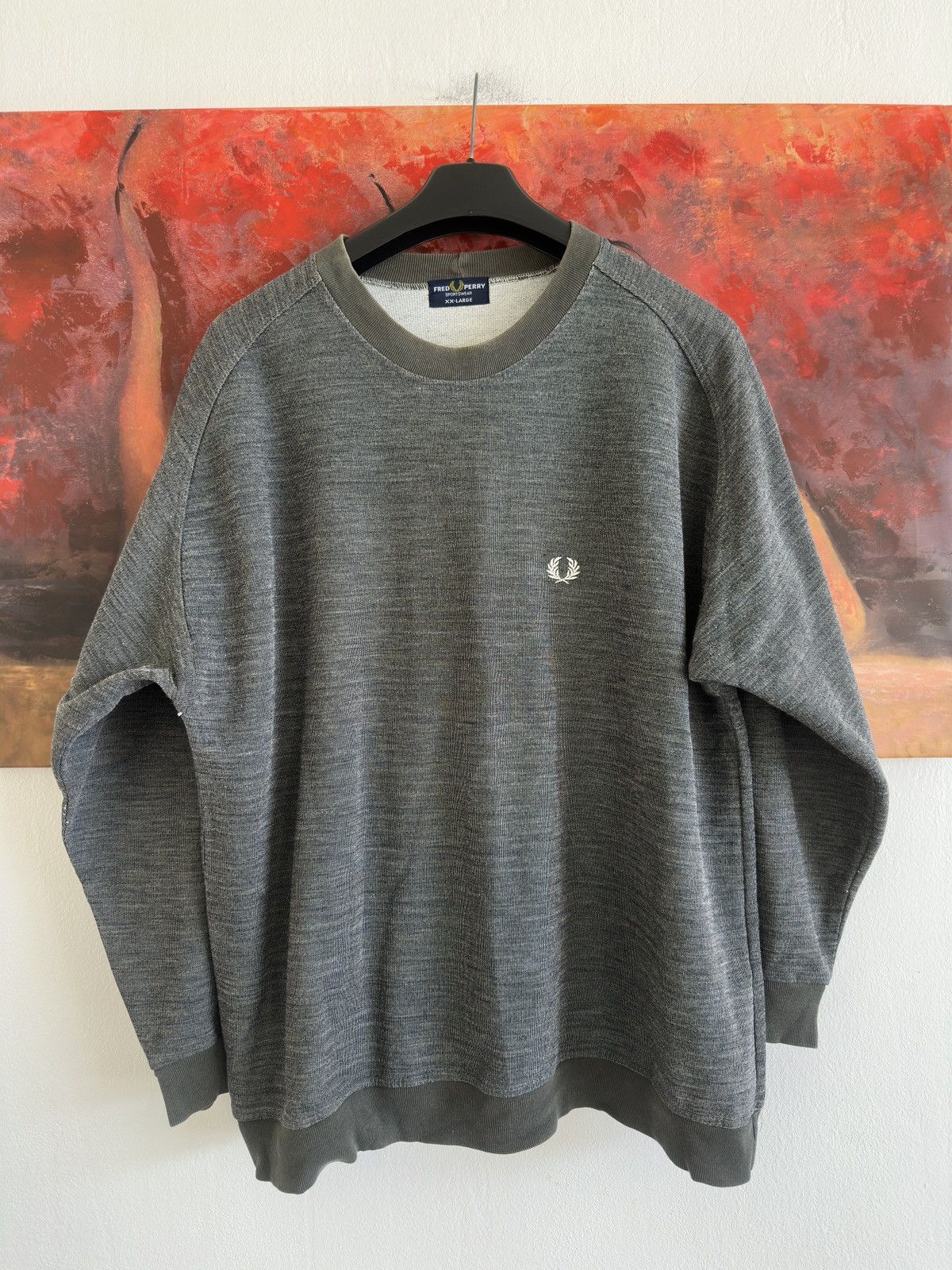 Fred Perry Vintage Fred Perry Gray Cotton Sweatshirt Made In Germany Size US XXL / EU 58 / 5 - 2 Thumbnail