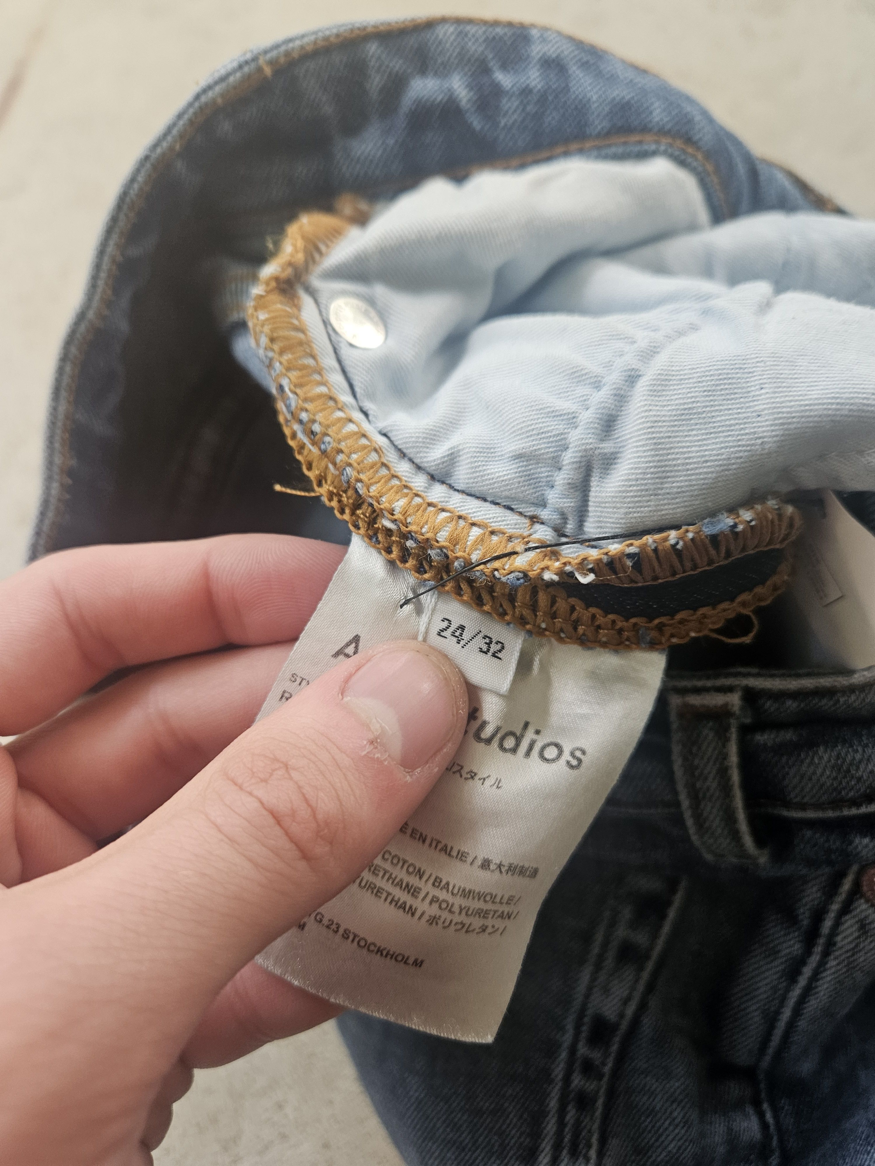 Acne Studios Row Fringe CLTVT Blue Denim Jeans Size US 26 / EU 42 - 10 Thumbnail