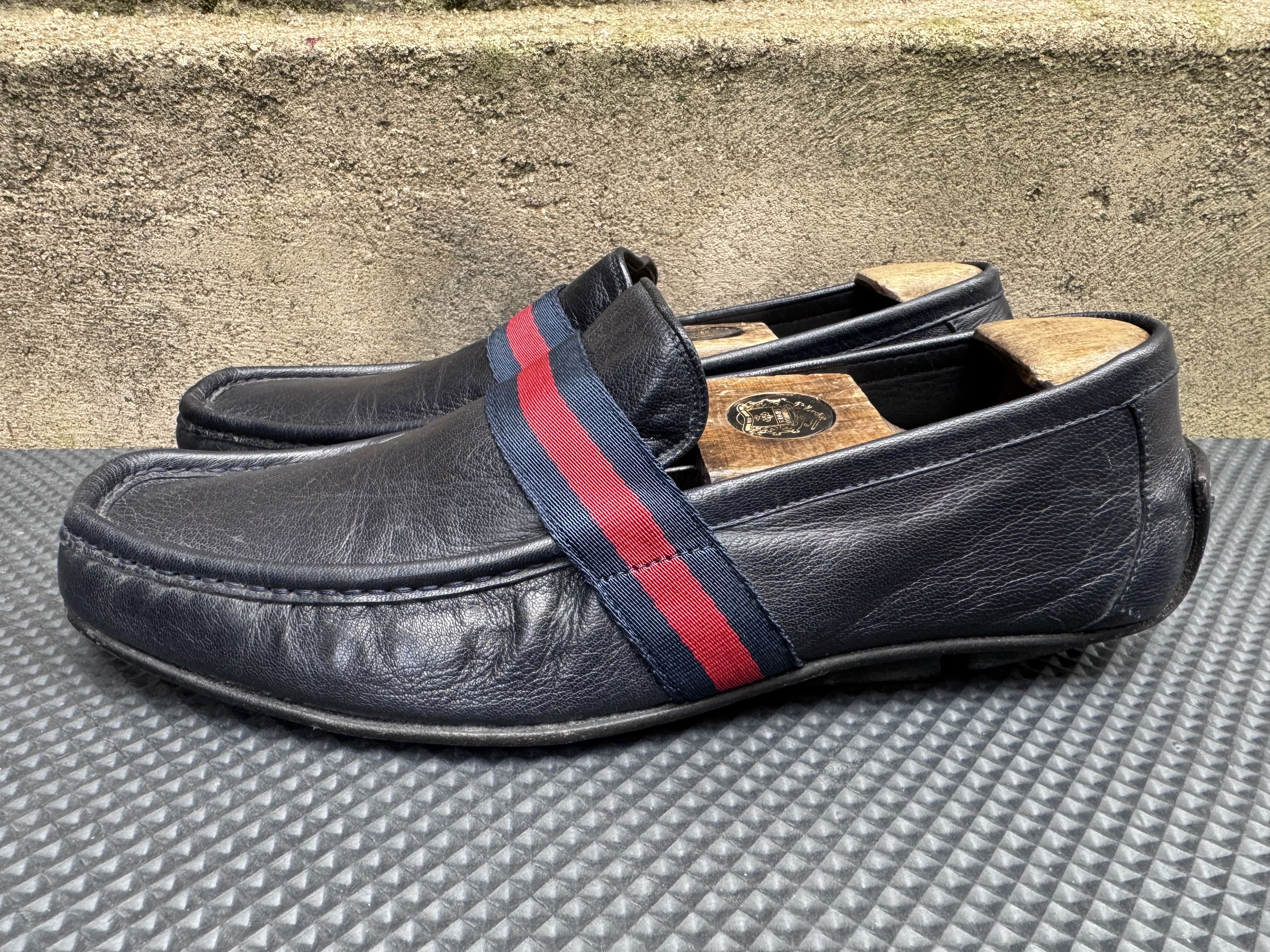 Gucci Gucci Leather Loafer Signature red and blue Web detail Size US 8.5 / EU 41-42 - 5 Thumbnail