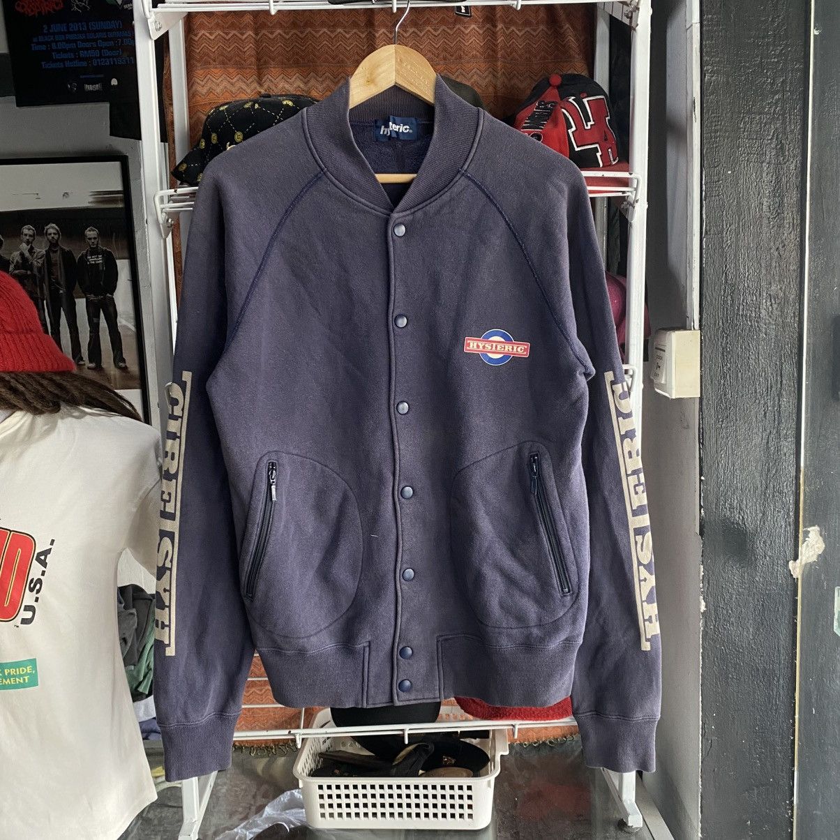 Hysteric Glamour VINTAGE‼️Hysteric Glamour Faded Blue Varsity Jacket Size US L / EU 52-54 / 3 - 1 Thumbnail