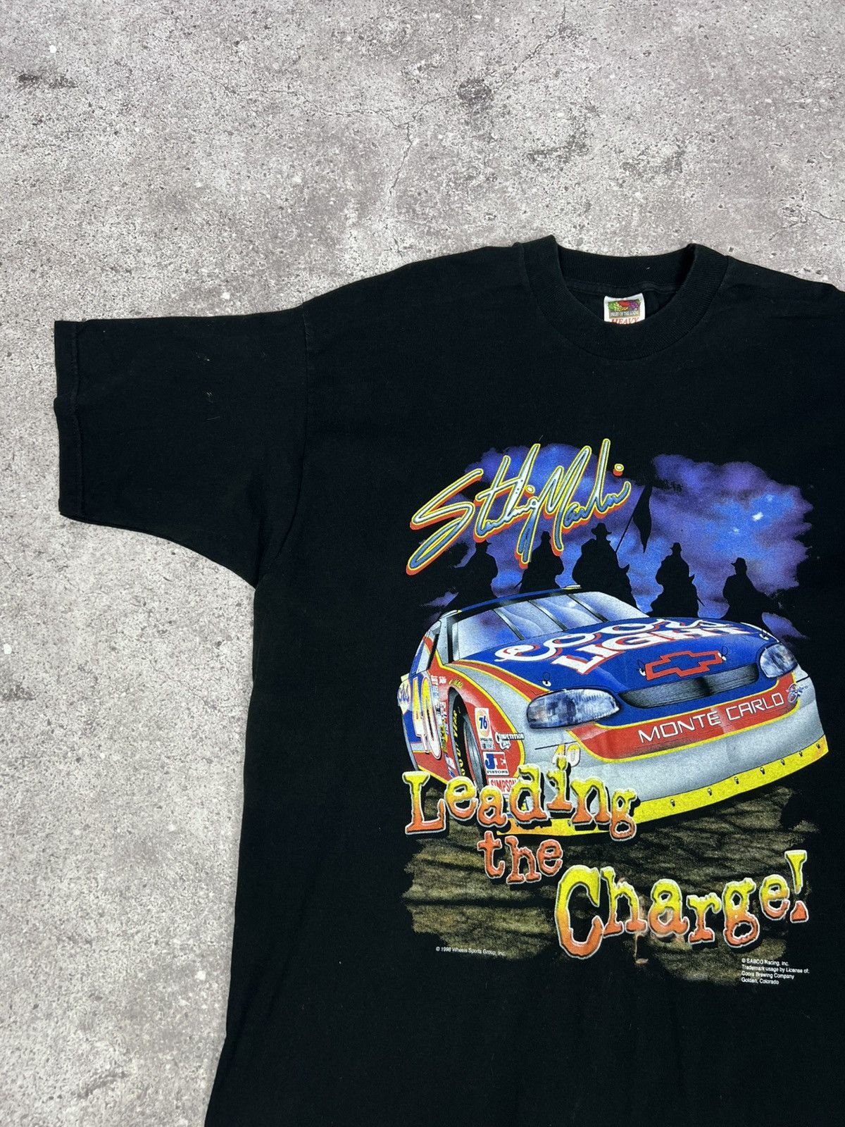 Fruit Of The Loom Vintage 1998 NASCAR Sterling Marlin T-shirt 90s Tee Size US XL / EU 56 / 4 - 4 Thumbnail