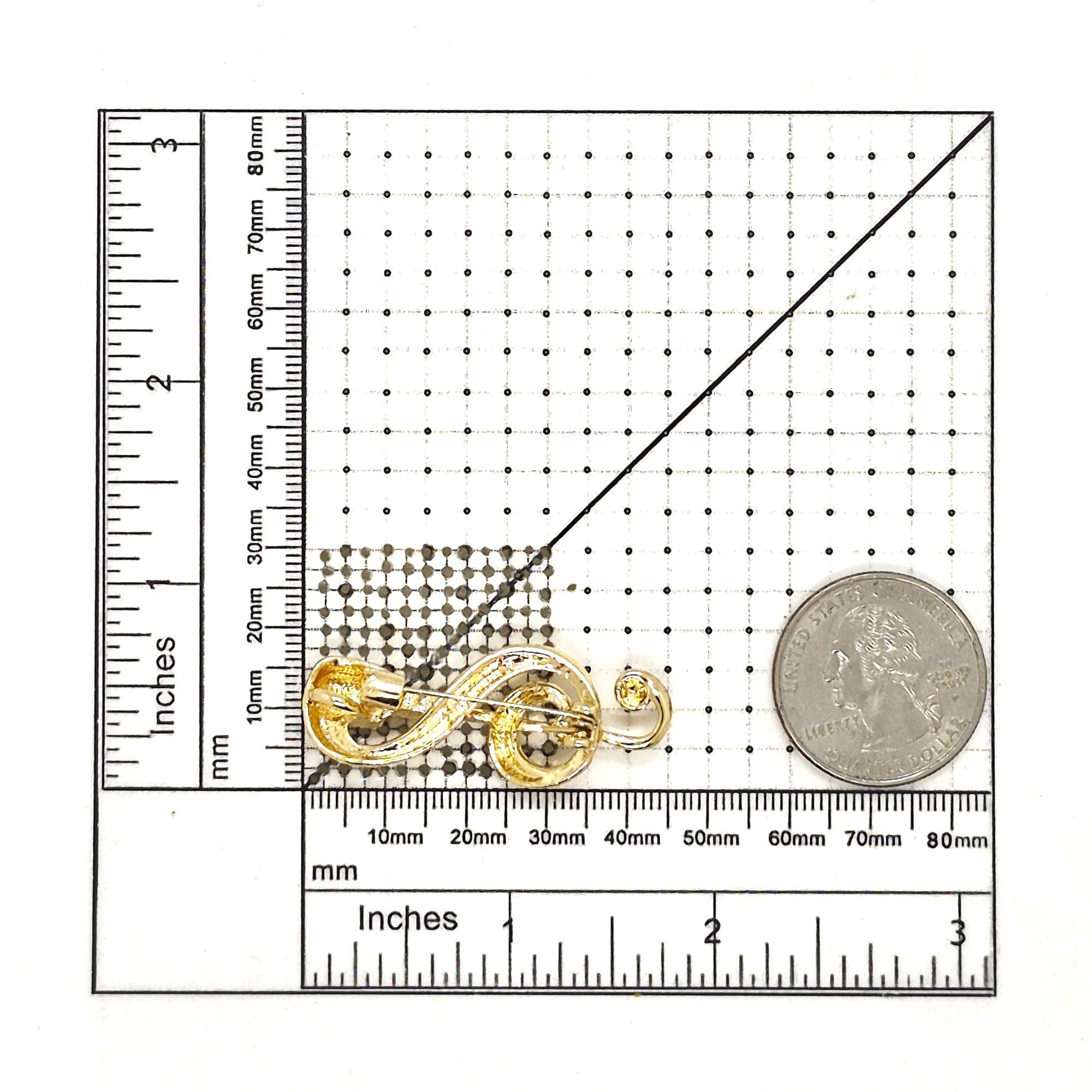 Other Gold Treble Clef & Microphone Pin Brooch Music-Inspired Jewe Size ONE SIZE - 5 Thumbnail