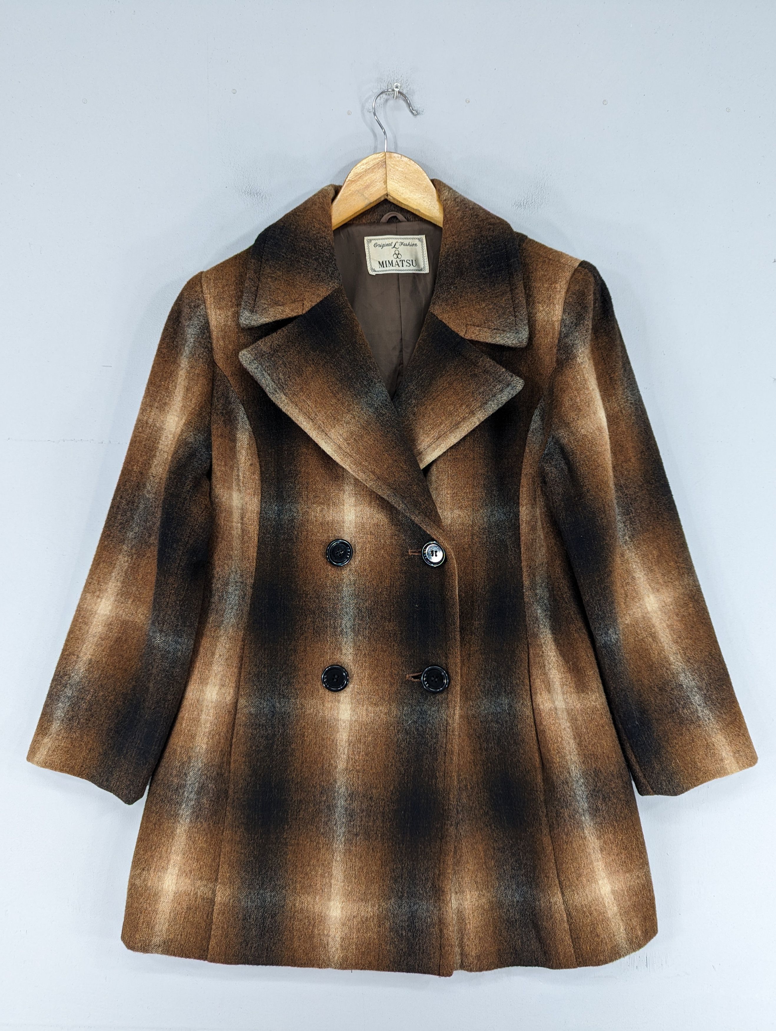 Japanese Brand 🔥Mimatsu Japanese Brand Shadow Plaid Double Breasted Jacket Size M / US 6-8 / IT 42-44 - 1 Thumbnail