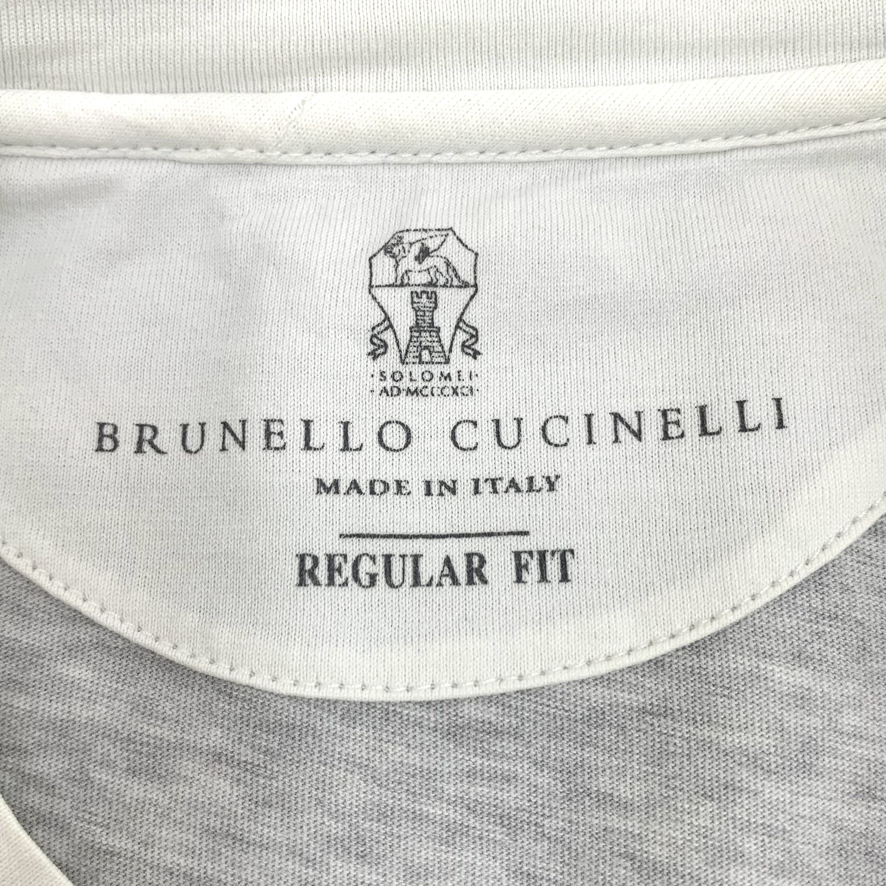 Brunello Cucinelli Brunello Cucinelli Grey Cotton T-Shirt (Size L) Size US L / EU 52-54 / 3 - 2 Thumbnail