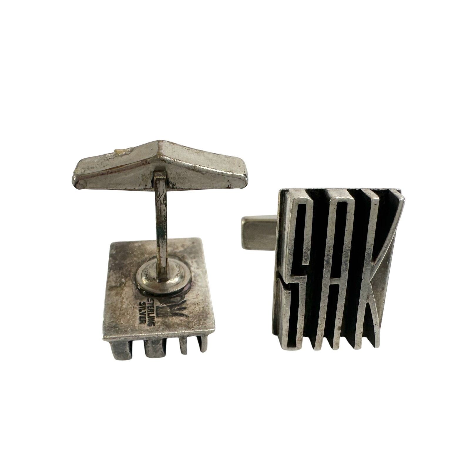 Other Sterling Silver Cufflinks - Modernist (mid-century) "SAK" Size ONE SIZE - 5 Thumbnail