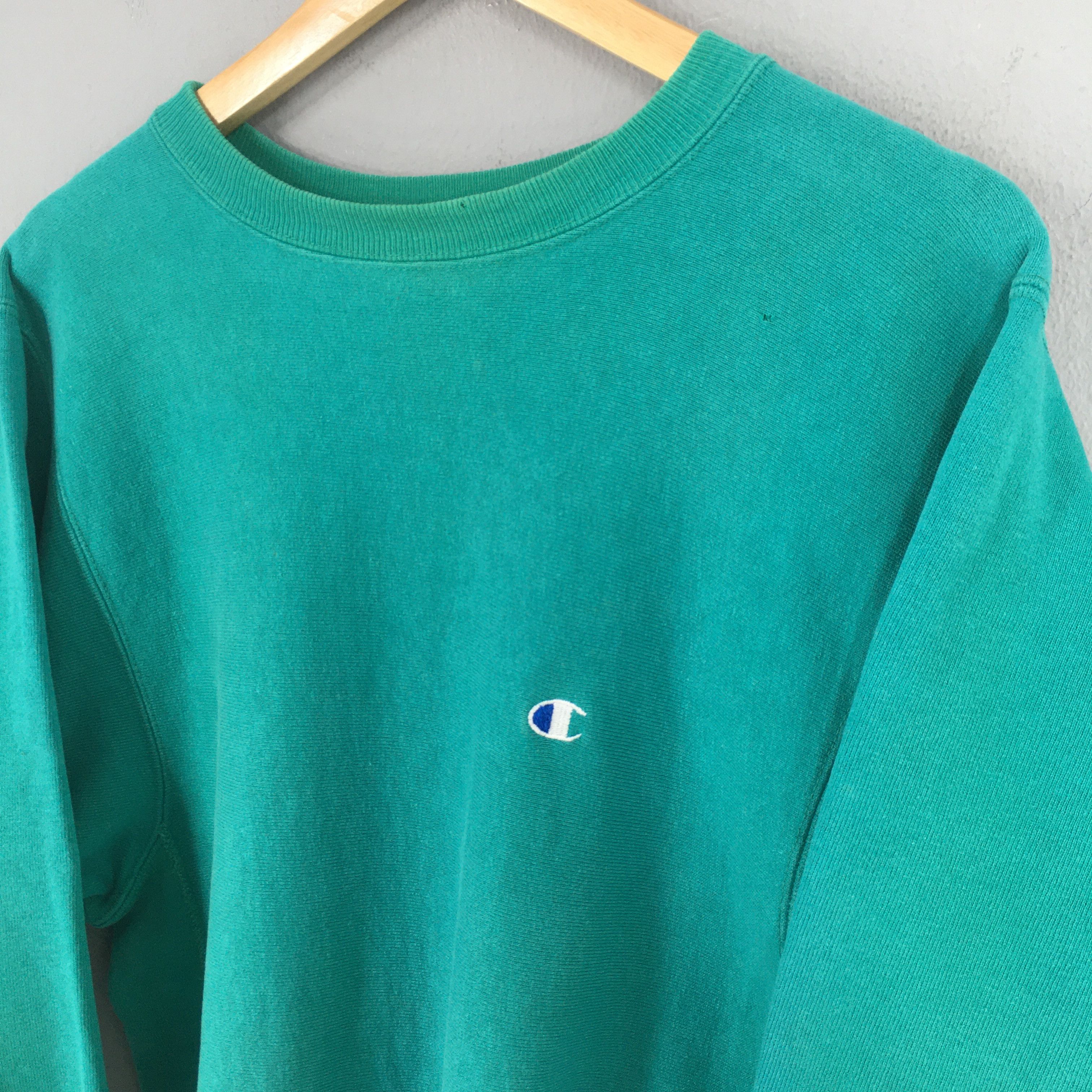 Champion × Vintage Vintage 1980s Champion Reverse Weave Green Sweatshirt Medium Size US M / EU 48-50 / 2 - 3 Thumbnail