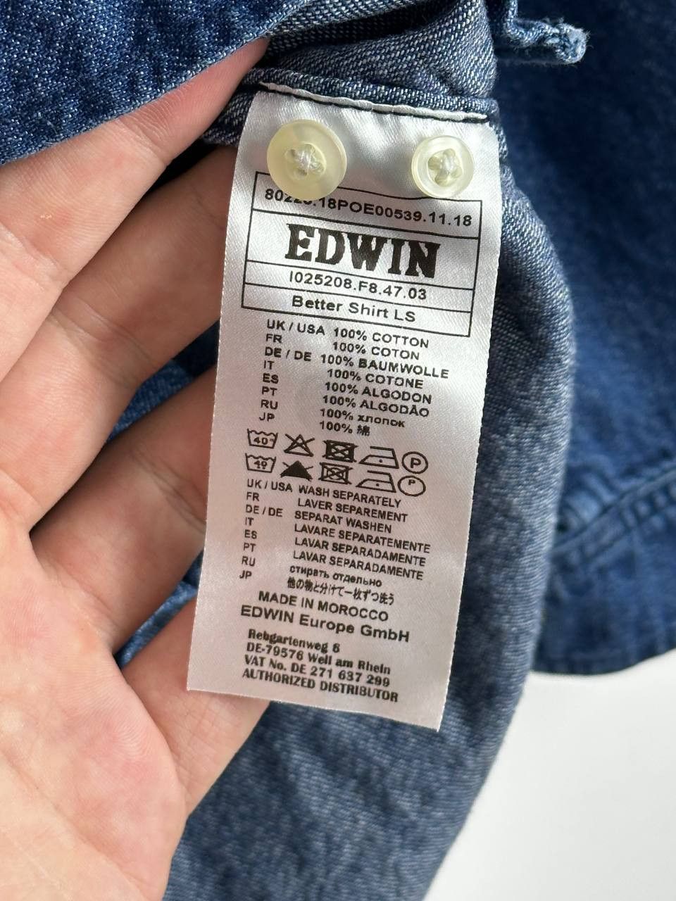 Edwin × Japanese Brand Edwin Indigo Denim Shirt Japanese Brand Size M Size US M / EU 48-50 / 2 - 8 Thumbnail