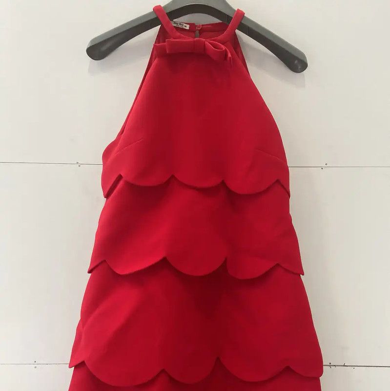 Miu Miu Miu Miu Red Scalloped Dress Size M 0089 Size M / US 6-8 / IT 42-44 - 1 Thumbnail