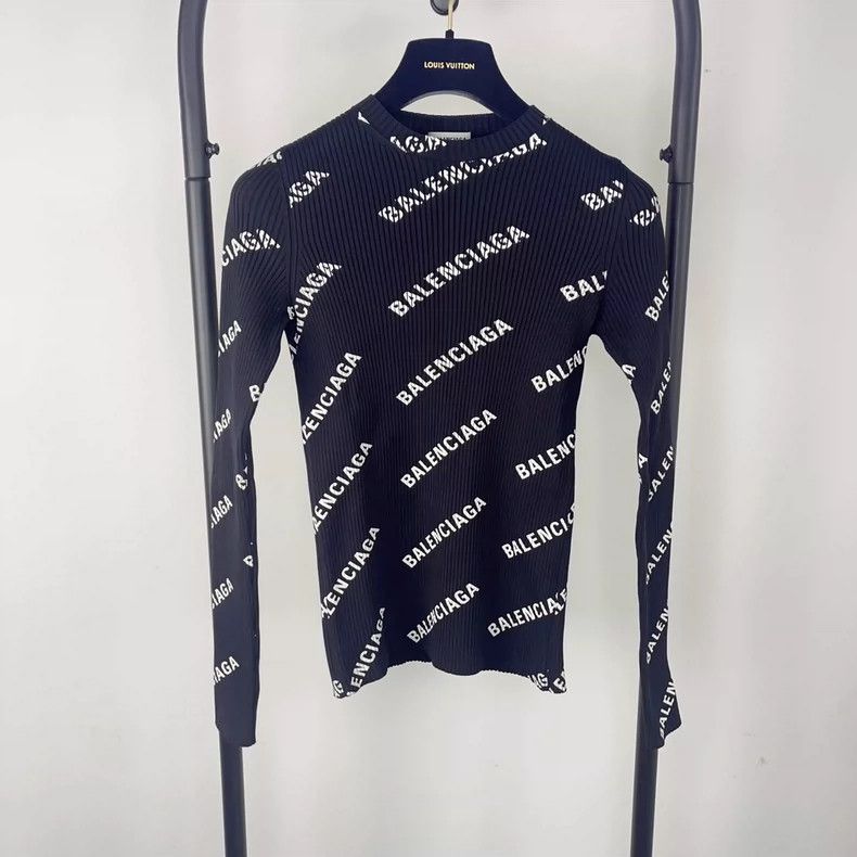 Balenciaga Full logo round neck sweater