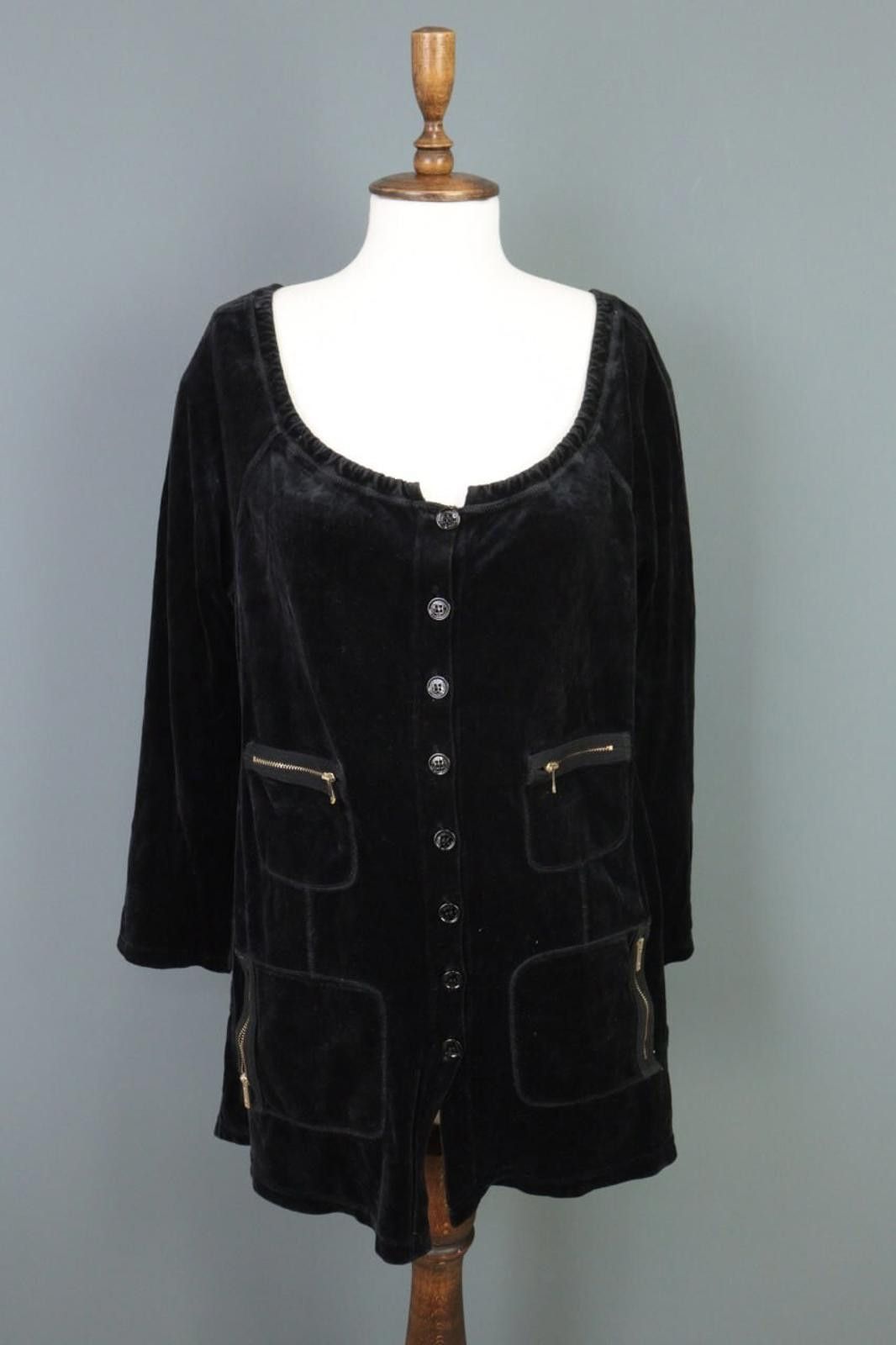 Sonia Rykiel Vintage Sonia Rykiel Black Button A-Line Short Dress Size XL Size XL / US 12-14 / IT 48-50 - 1 Thumbnail