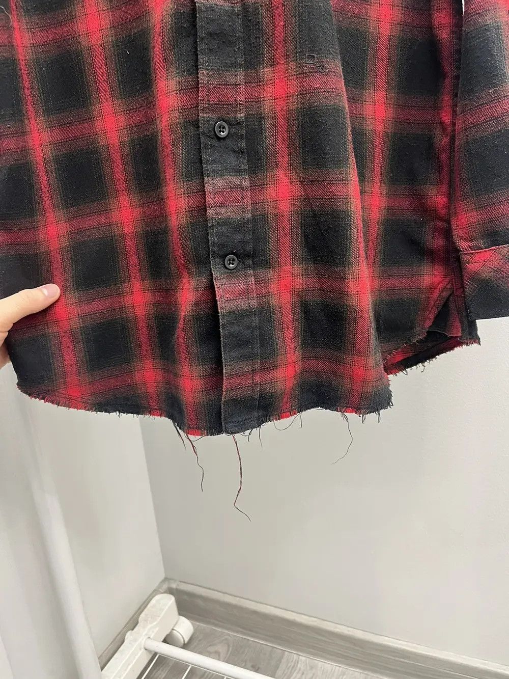 Diesel Diesel Cotton Flannel Distressed Application Button Up Shirt Size US S / EU 44-46 / 1 - 2 Thumbnail