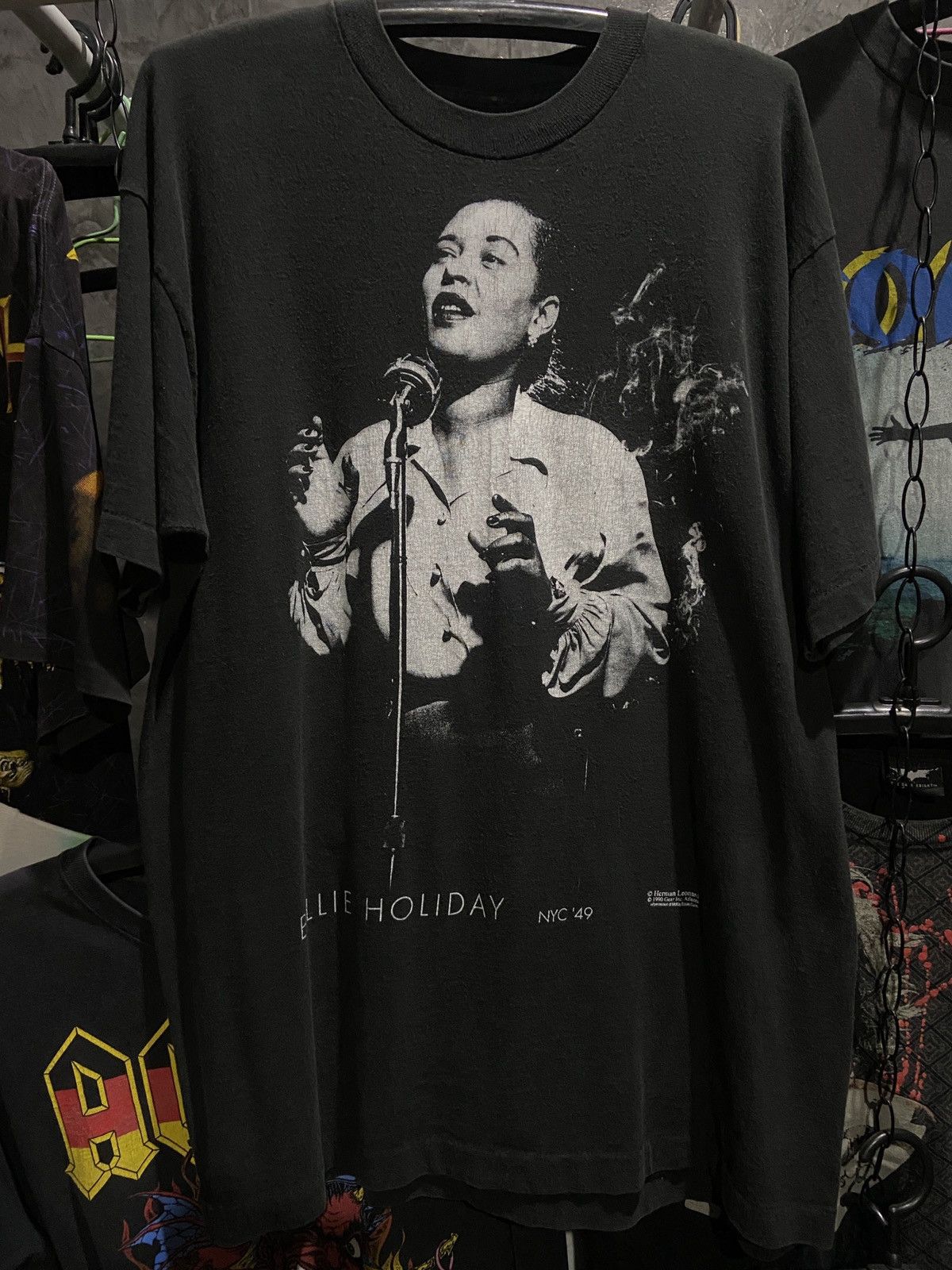 Band Tees × Vintage Vintage 90s BILLIE HOLIDAY Blue Rock TOUR TShirt Size US XL / EU 56 / 4 - 1 Thumbnail