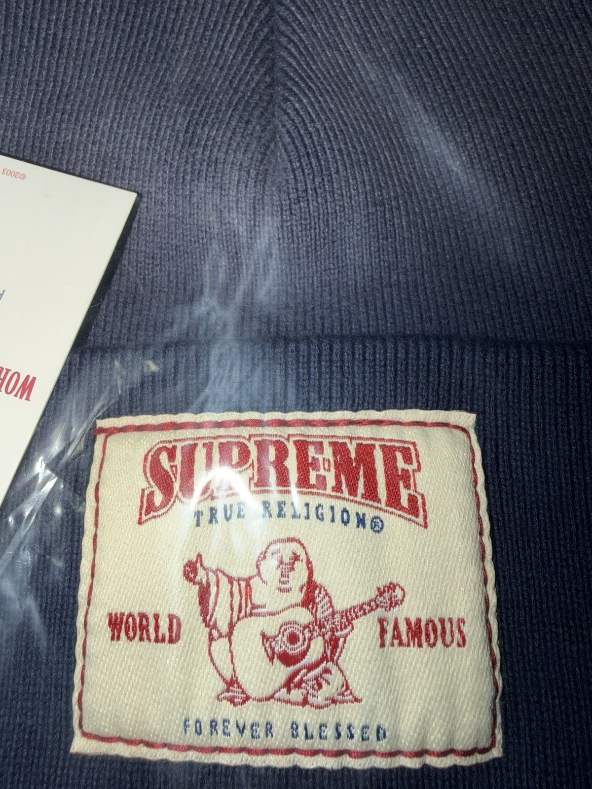 Supreme × True Religion Supreme x True Religion Beanie (FW25) – Navy Size ONE SIZE - 3 Thumbnail