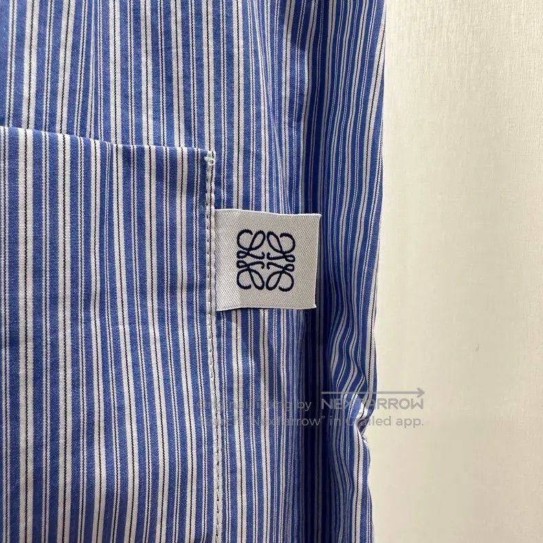 Loewe Loewe size M Navy and White Vertical Stripe Logo Short Skir Size 28" / US 6 / IT 42 - 6 Thumbnail