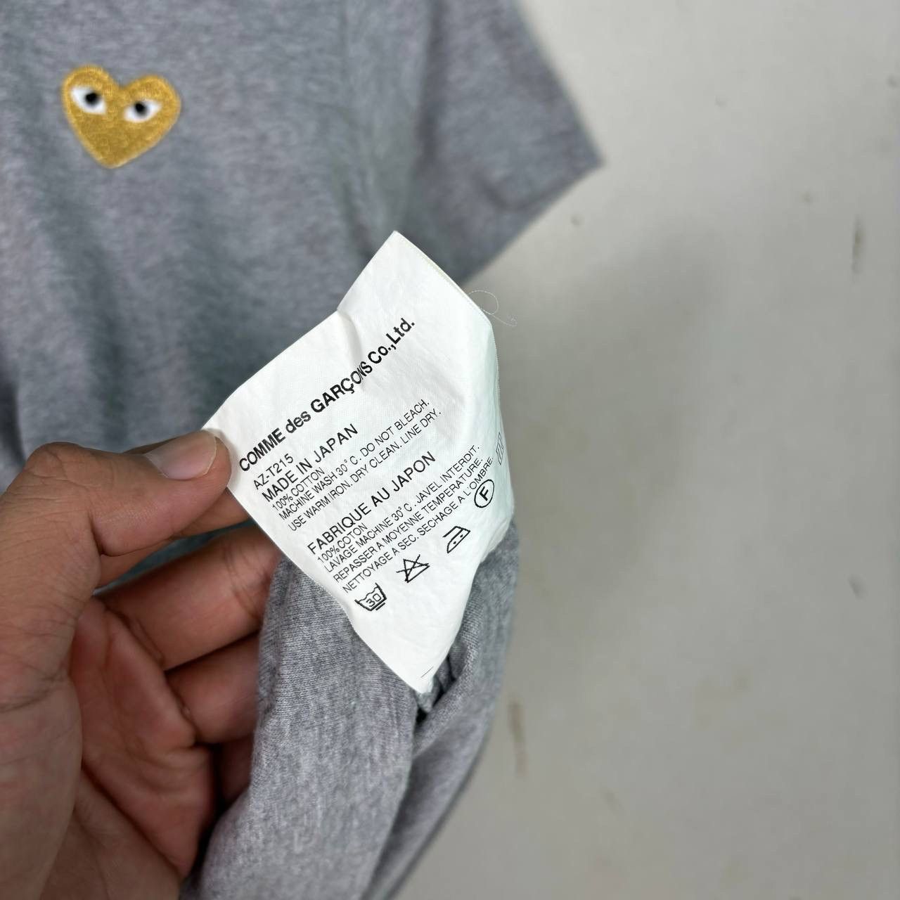 Comme des Garcons PLAY AD2016 Junya Watanabe Comme Des Garcons Play Grey Tshirt Size US M / EU 48-50 / 2 - 6 Thumbnail