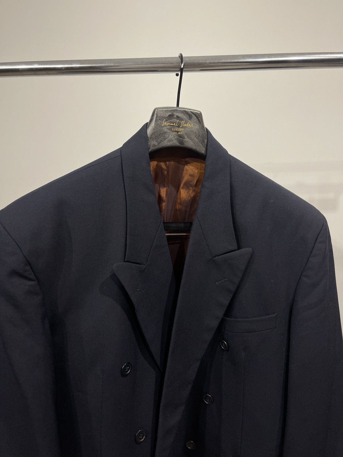 Vintage Vintage wool double-breasted dark blue jacket cheveleff Size 48R - 2 Thumbnail