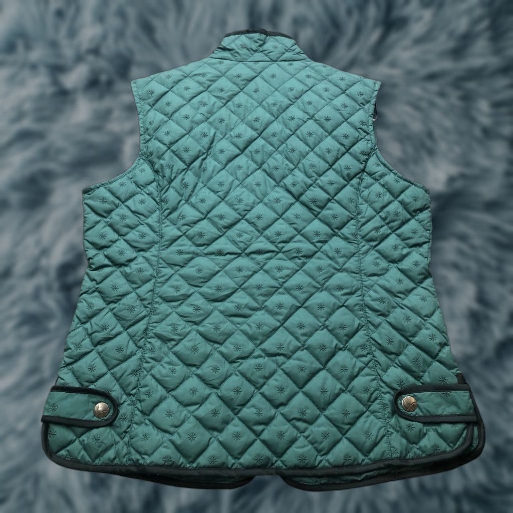 Eddie Bauer Eddie Bauer Goose Down Puffer Vest Jacket Women's Small Sleeveless Full Zip Pockets Green Black Size S / US 4 / IT 40 - 1 Thumbnail