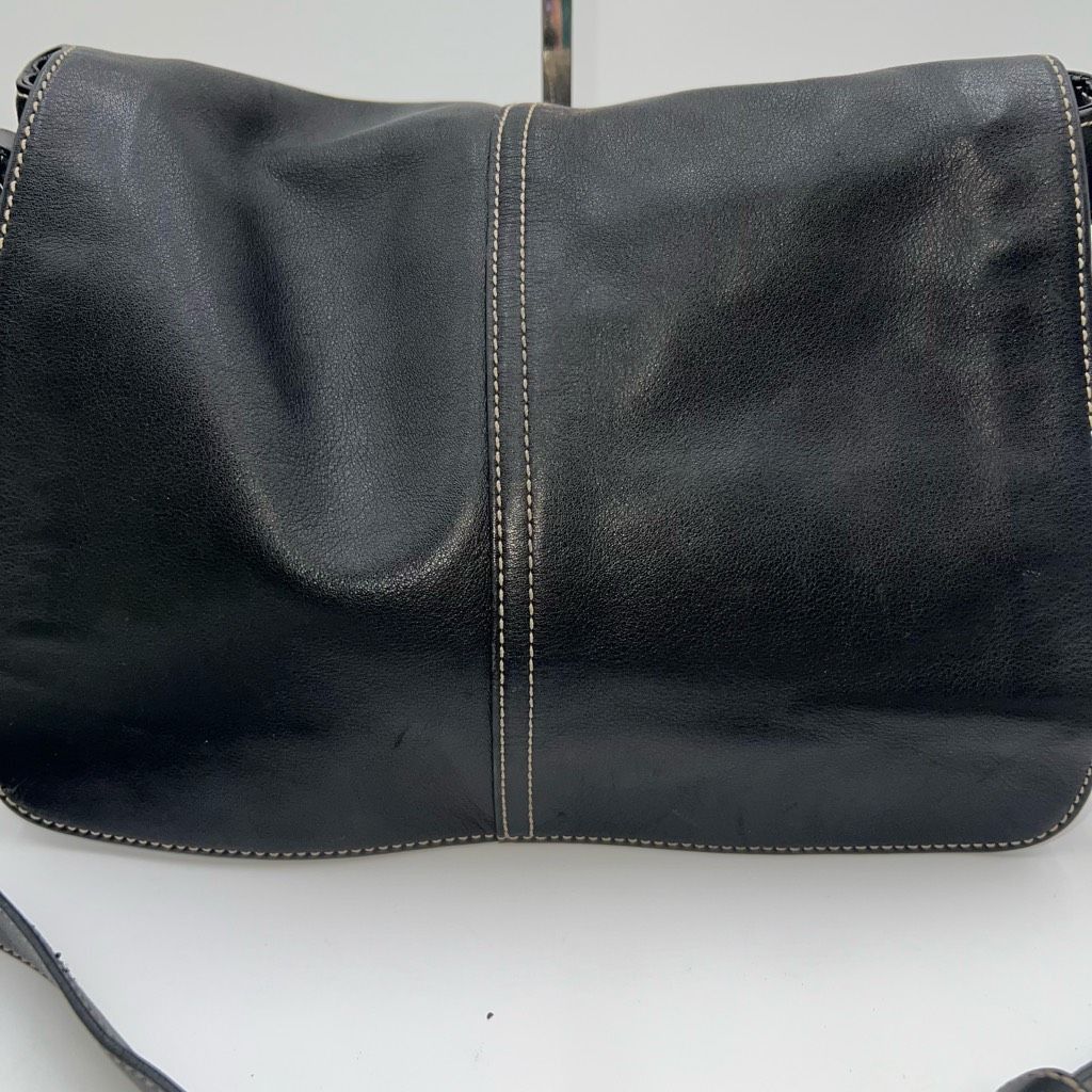 Coach COACH Vintage Hampton Black Leather Flap Cross-body Bag Size ONE SIZE - 2 Thumbnail