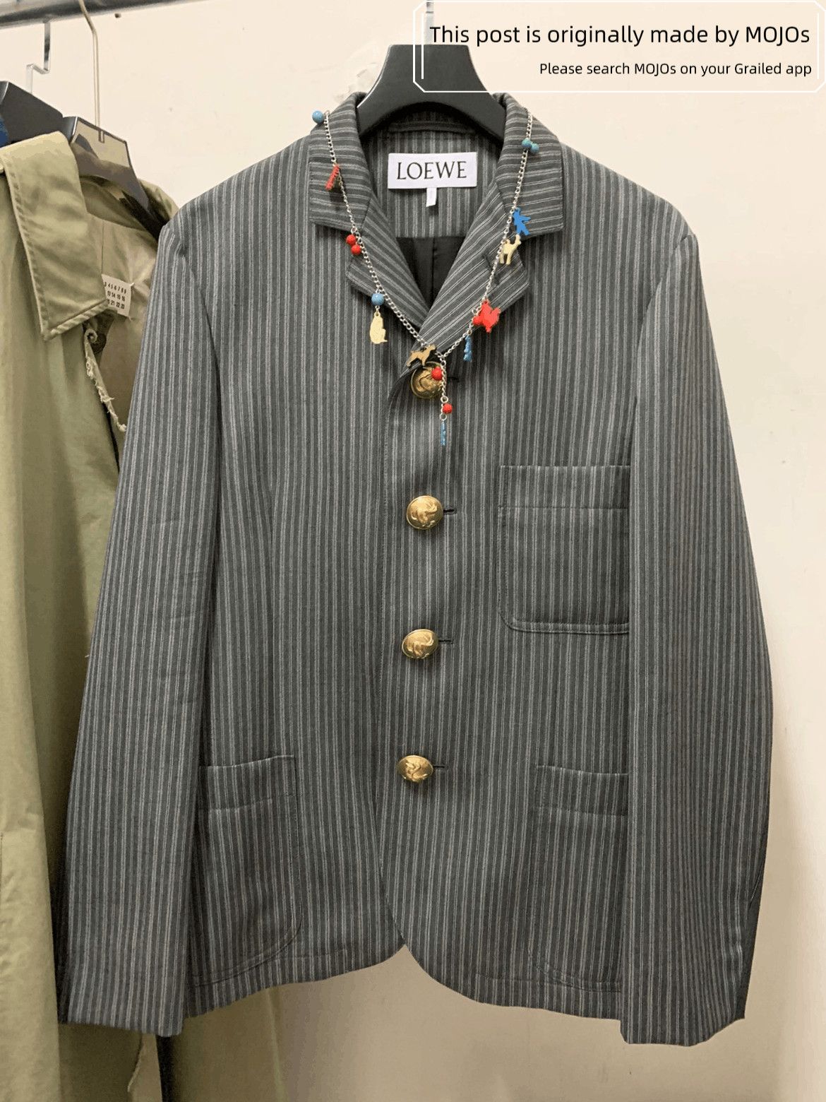 Loewe Sz 48 Loewe Runway Stripes Golden Button Jacket Size US M / EU 48-50 / 2 - 1 Thumbnail