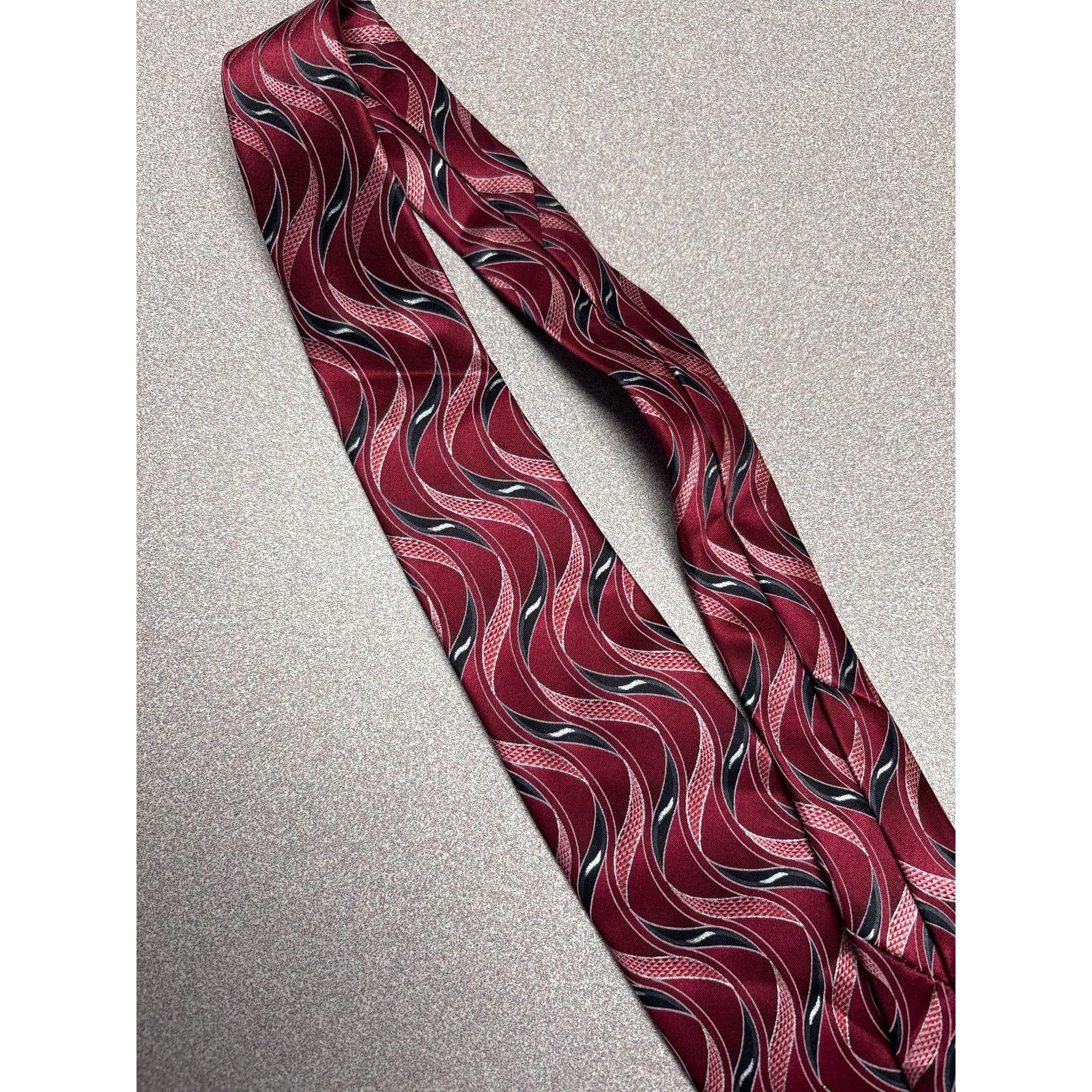 Other Palatina Red with Black and Silver Silk Tie Size ONE SIZE - 1 Thumbnail