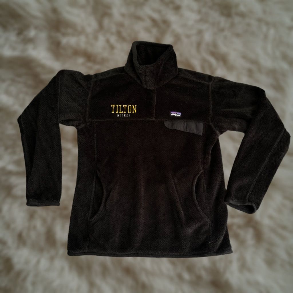 Patagonia Synchilla Snap T Fleece Jacket Pullover Womens Large Black Tilton hockey