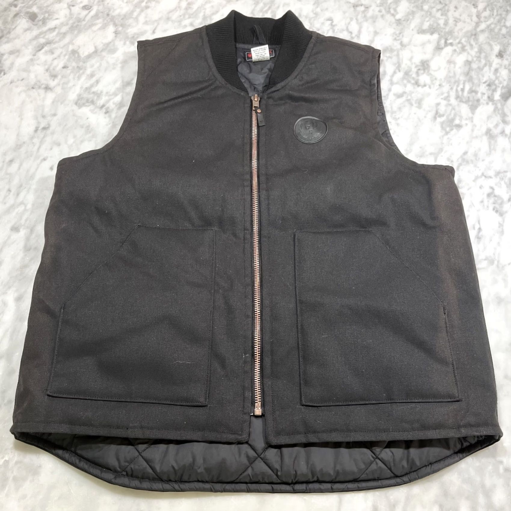 Logo 7 Ruger Vest Men Large Lined Full Zip Canvas Logo Pockets Black Faded Size US L / EU 52-54 / 3 - 2 Thumbnail