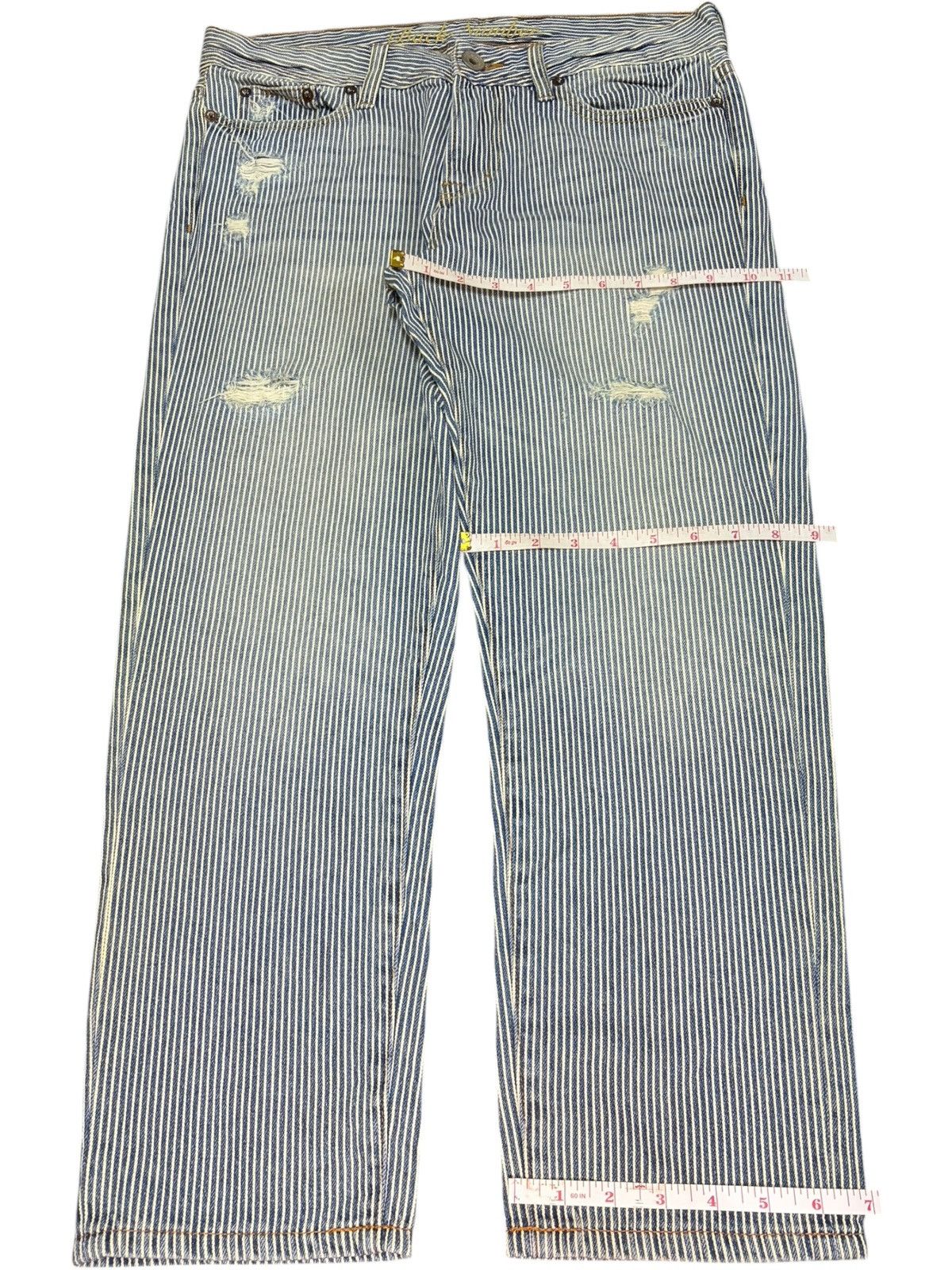 Edwin Vintage Japanese Brand Hickory Distressed Jeans Size 33" - 8 Thumbnail