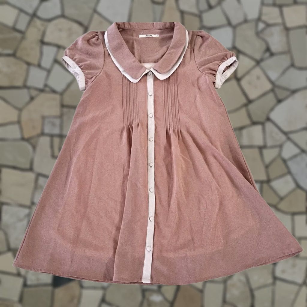 Vintage Dazzlin' Dress Casual Mini Sleeveless Chiffon Dusty Pink Flower Pockets Japan Size S Womens Size S / US 4 / IT 40 - 1 Thumbnail