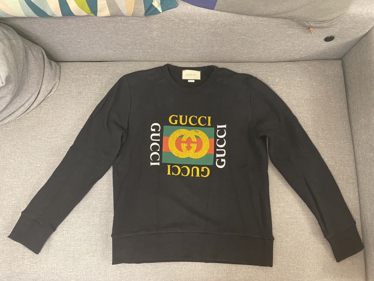 Gucci Gucci logo black sweatshirt XS Size US XS / EU 42 / 0 - 2 Thumbnail