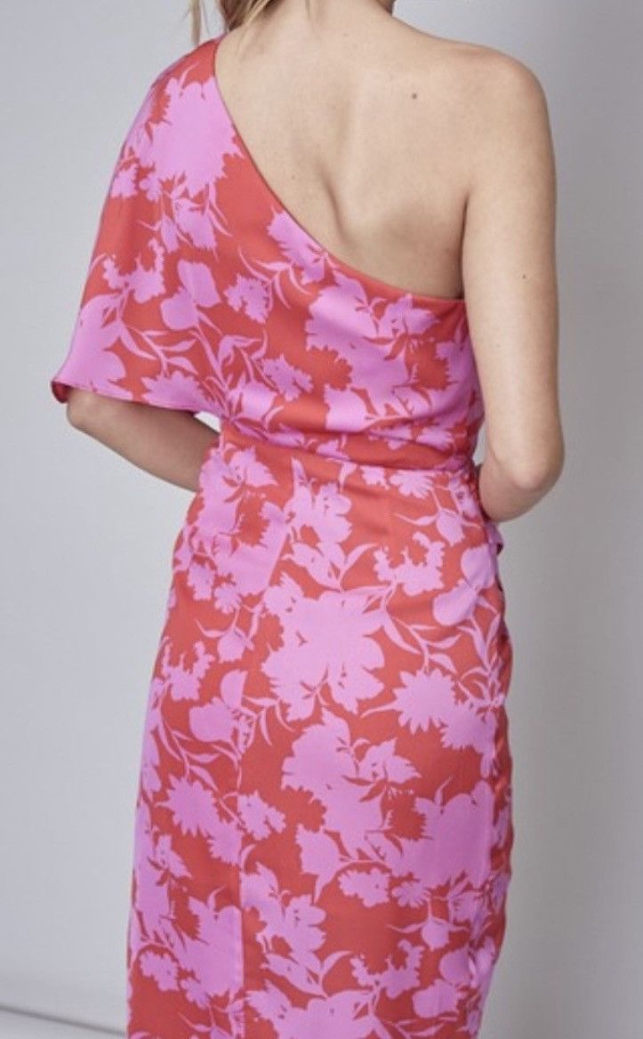 Other DO+BE One Shoulder Floral Ruched Midi Ruffled Sleeve Dress Size S / US 4 / IT 40 - 9 Thumbnail