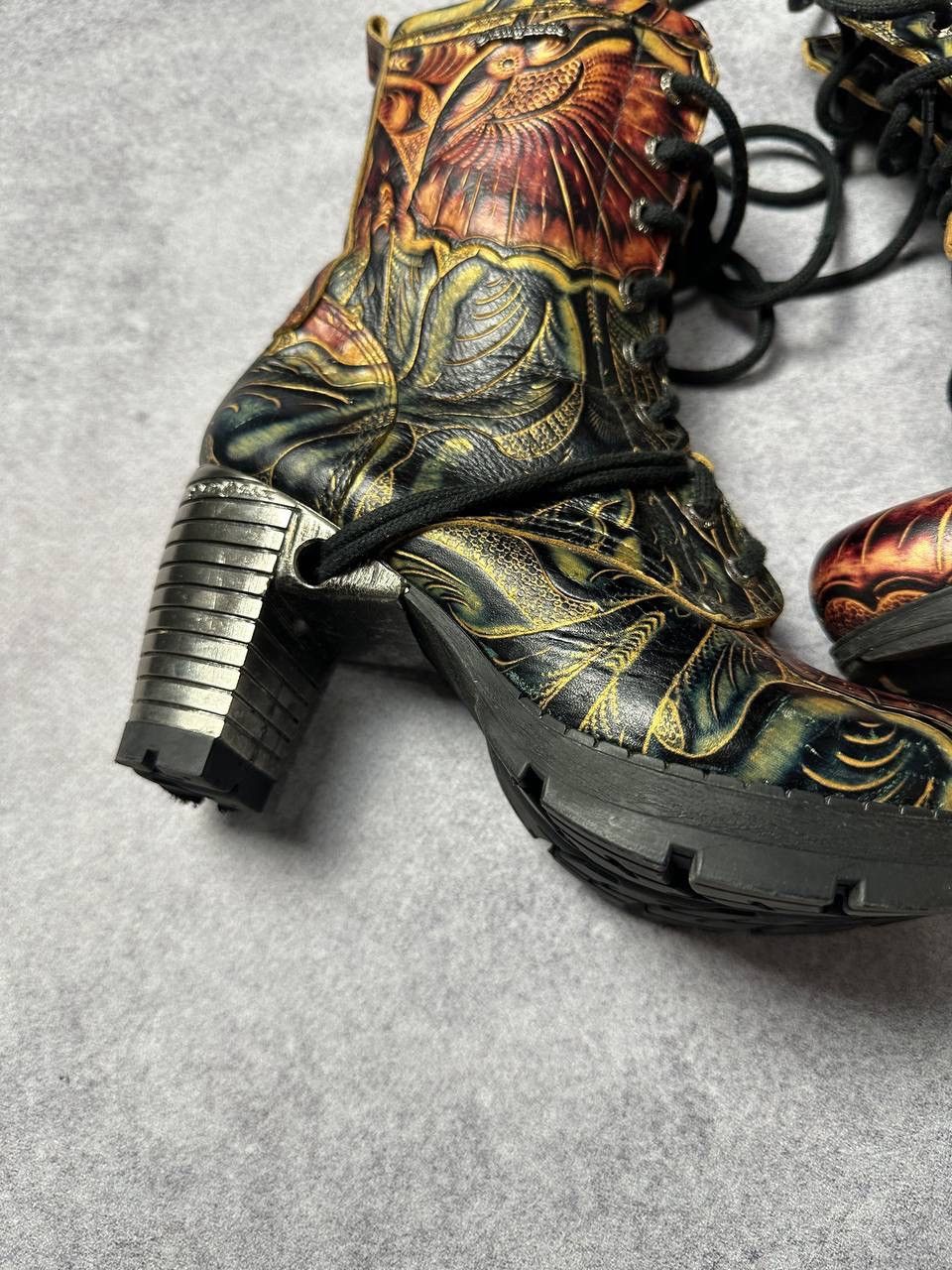 New Rock × Vintage Vintage New Rock Abstarct Pattern Boots Size 39 Size US 9 / IT 39 - 4 Thumbnail