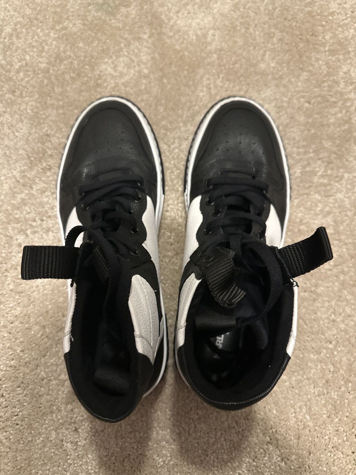Karl Lagerfeld Karl Lagerfeld Leather & Python Print Midtop Sneakers Size US 11.5 / EU 44-45 - 4 Thumbnail