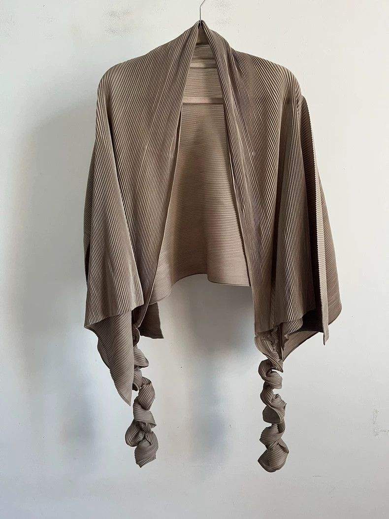 Issey Miyake Issey Miyake size:2 Brown shawl coat Size S / US 4 / IT 40 - 1 Thumbnail