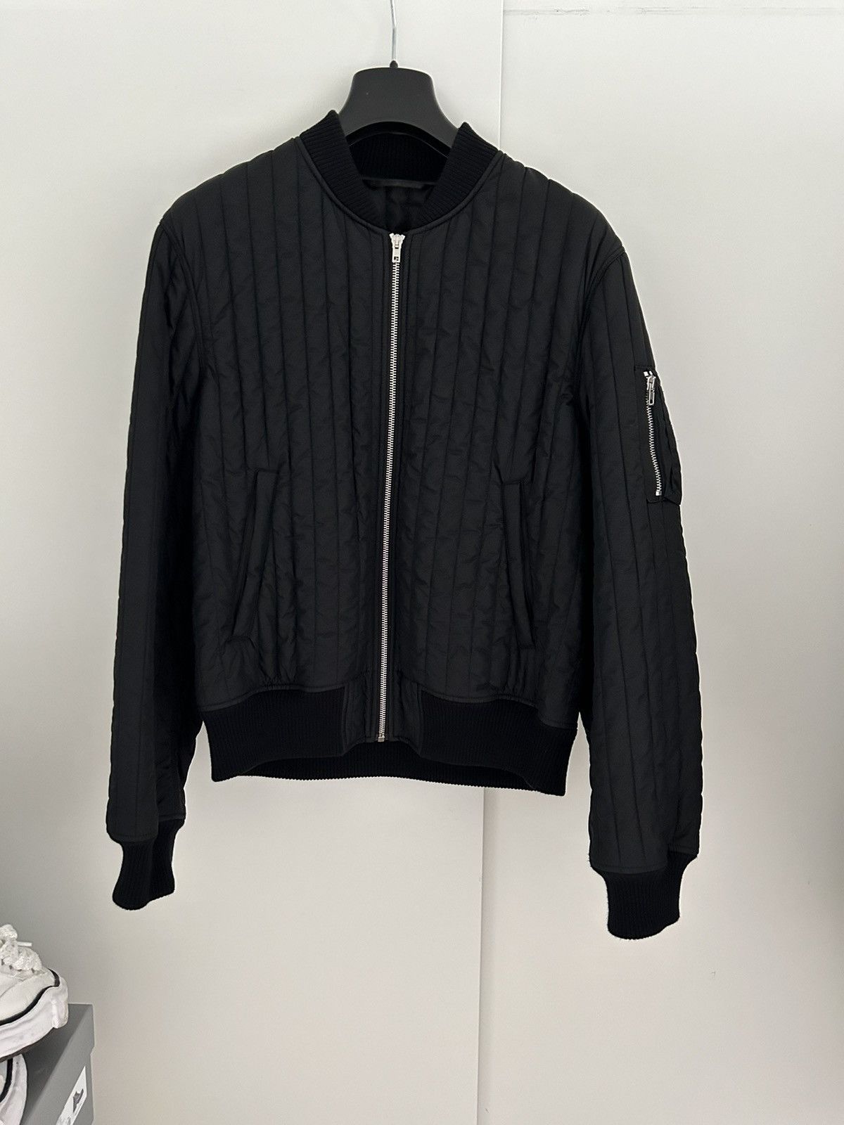 image of Helmut Lang Quilted Bomber in Black, Men's (Size Medium)