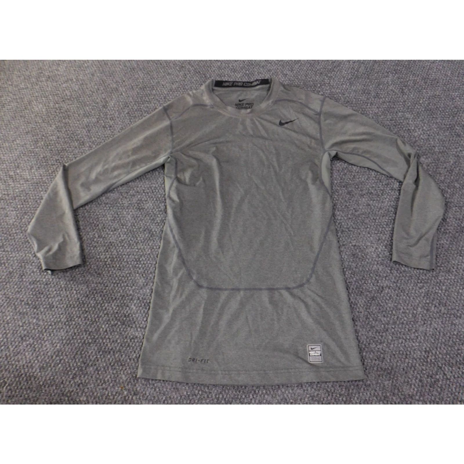 Nike Nike Pro Combat Shirt Womens Large Gray Dri Fit Long Sleeve Compression Athletic T-Shirt Size L / US 10 / IT 46 - 2 Thumbnail